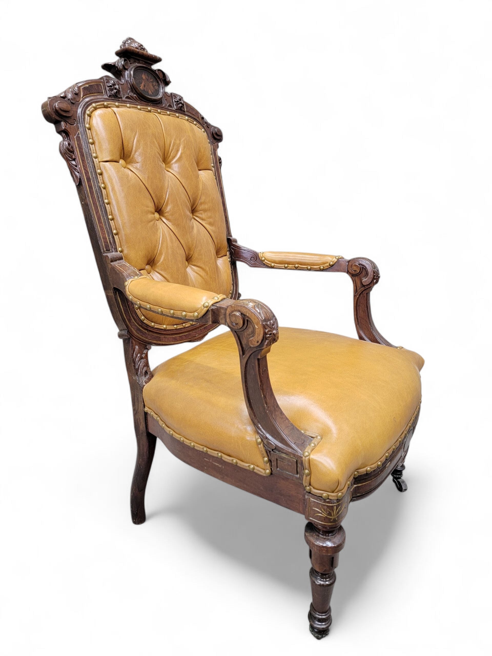 Antique French Regency Style Rosewood Parlor Set Newly Reupholstered - 4