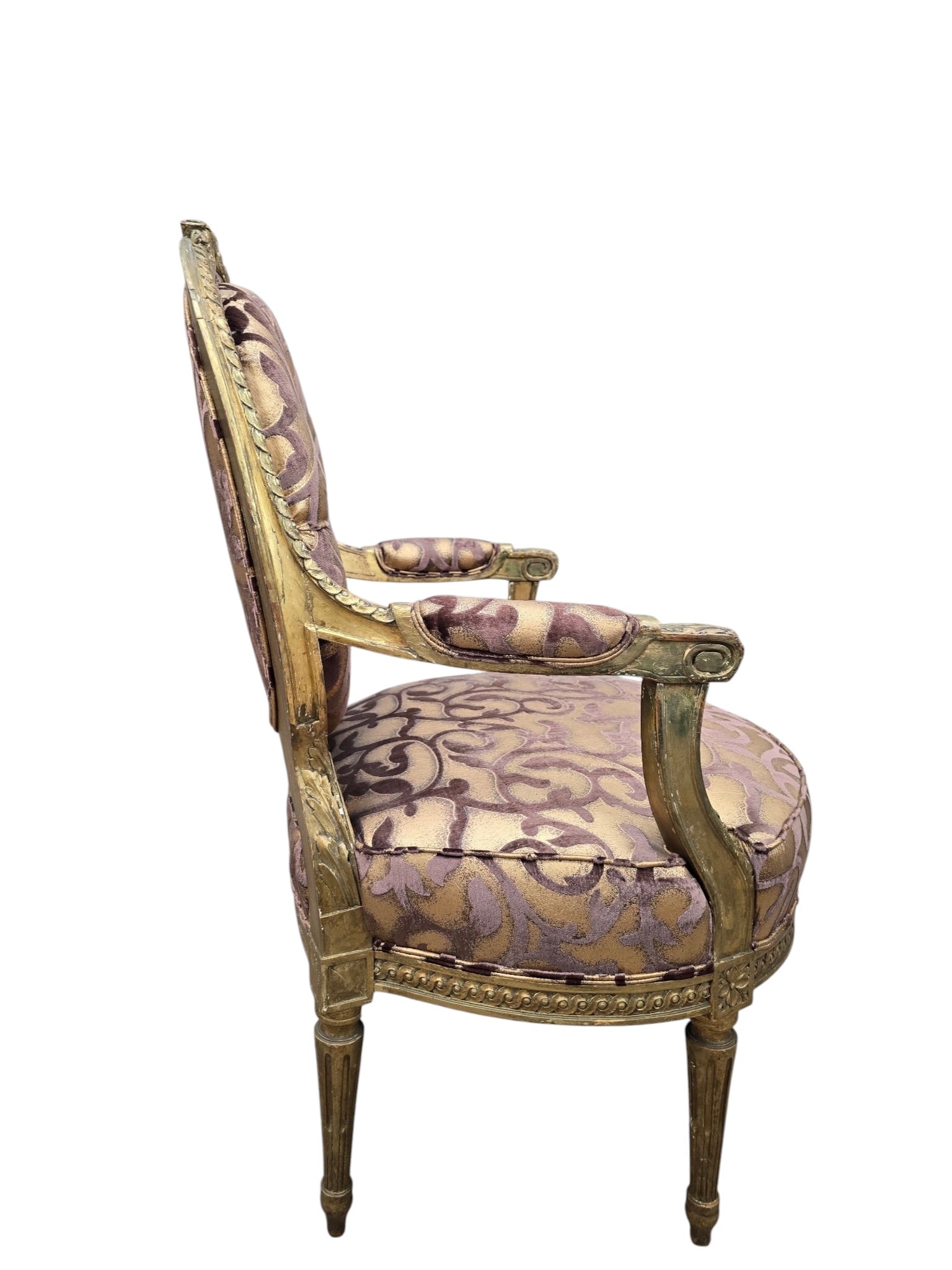 Antique French Louis XV Style Fauteuil Chairs Newly Reupholstered - Pair