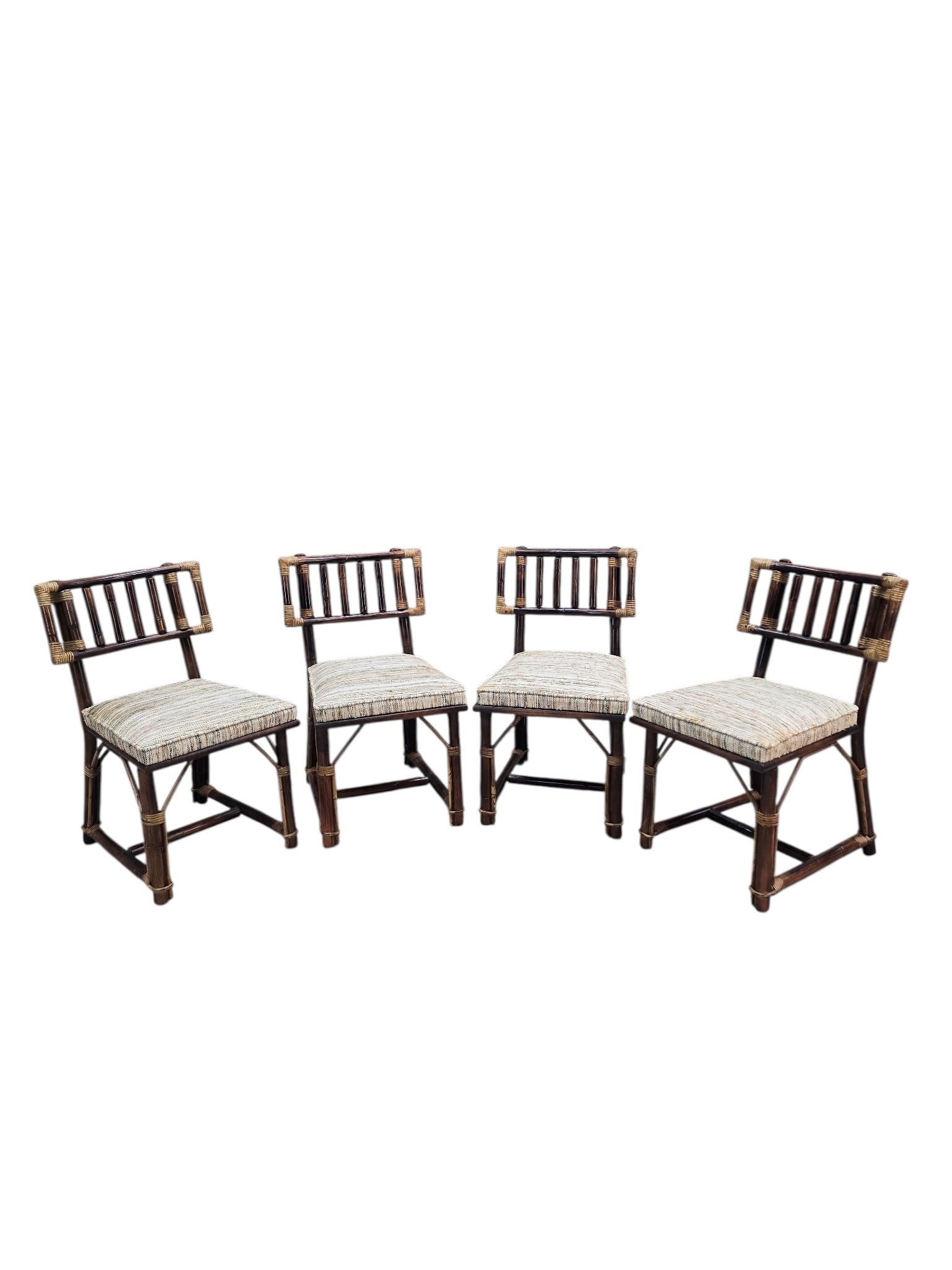 MCM John Wisner for Ficks Reed Rattan & Bamboo Dining Chairs, Set of 6