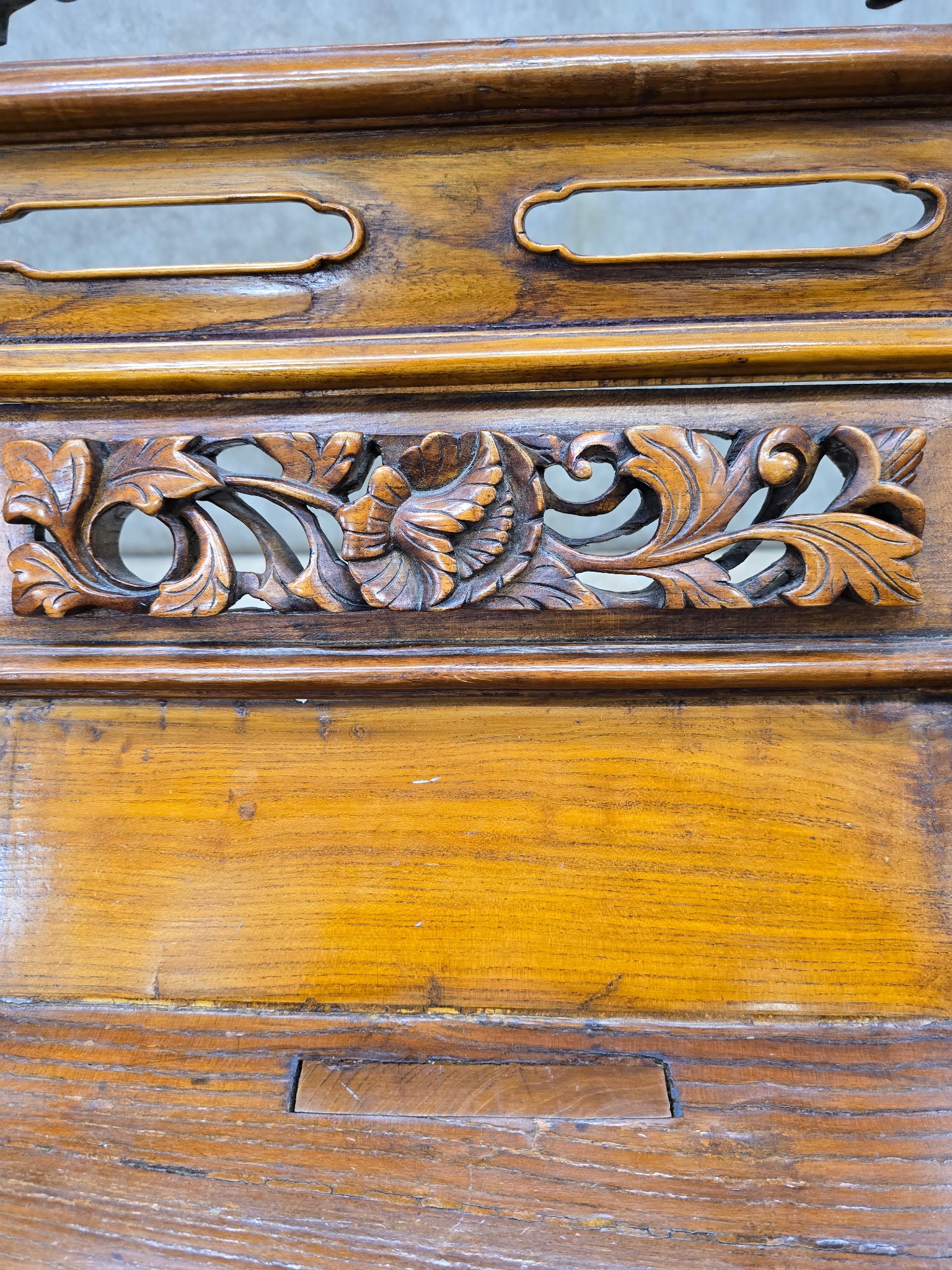 Chinese Carved Wood Theater Bench, Circa 1900