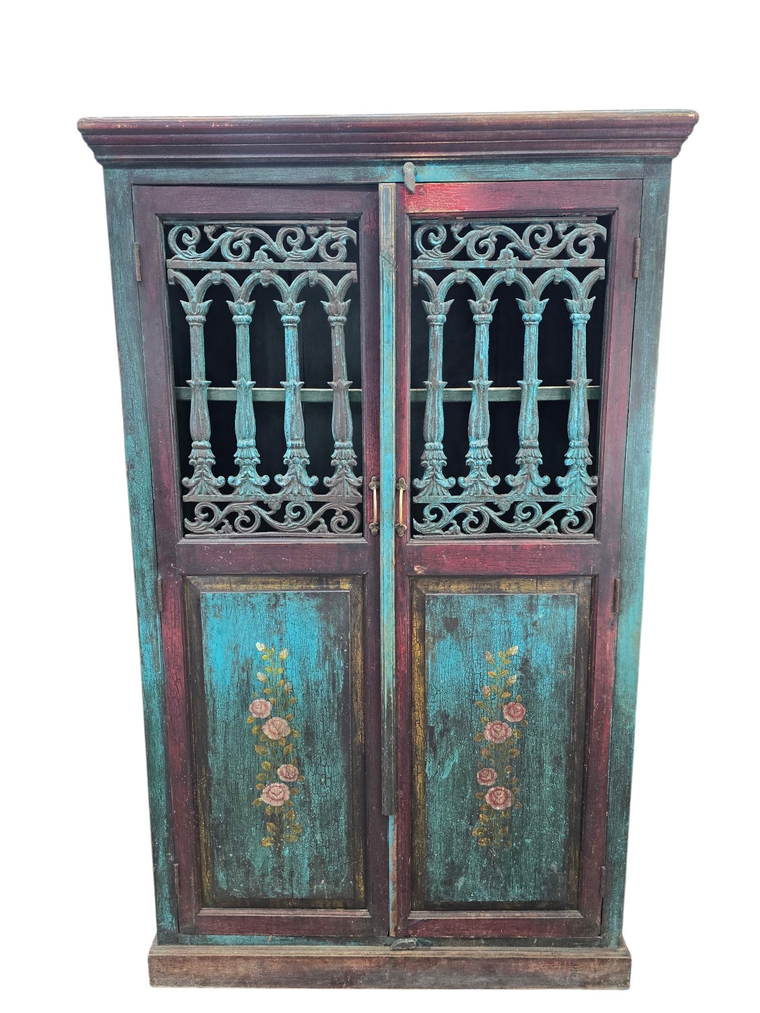 New - Antique German Hand Painted Cabinet