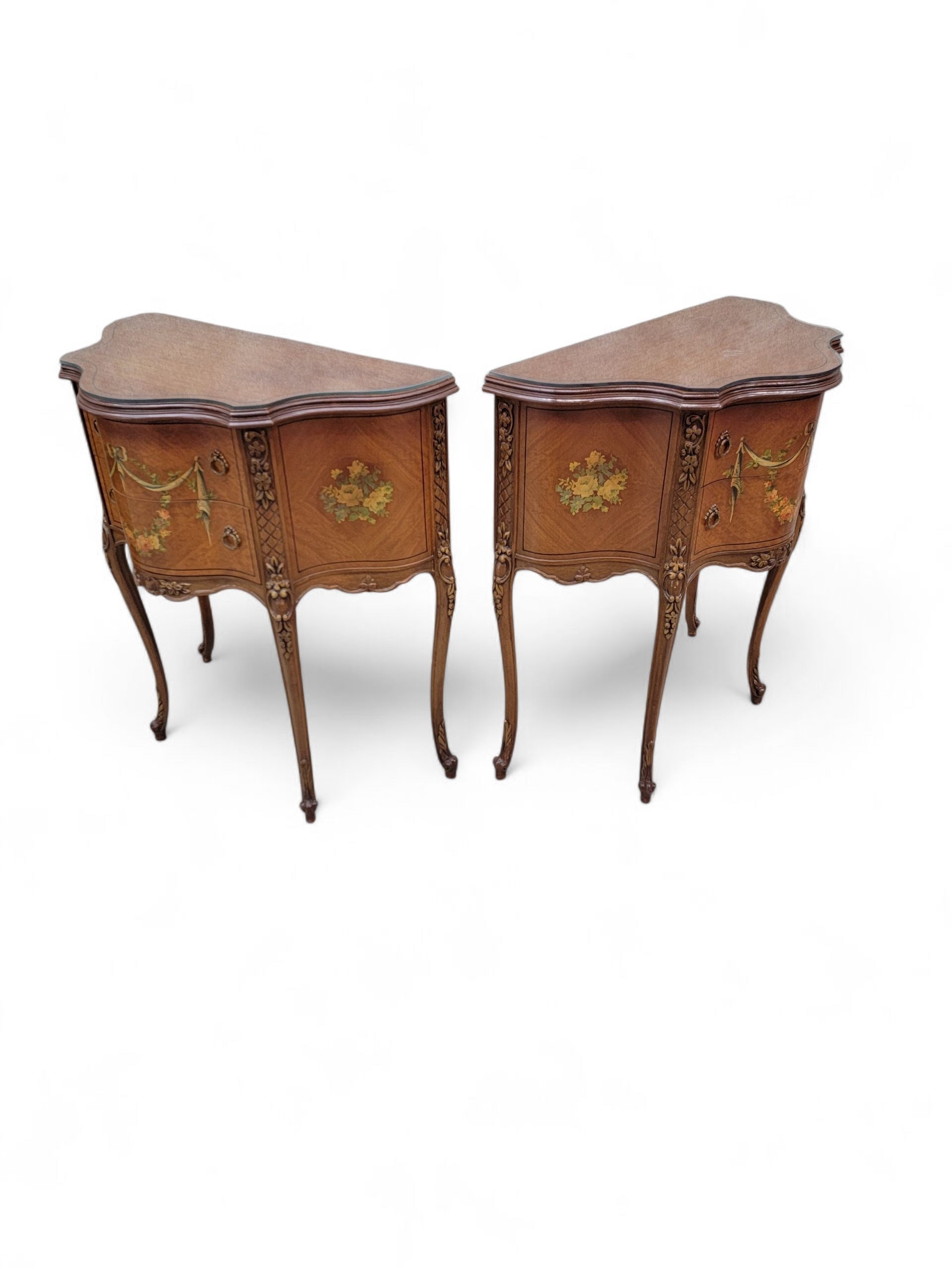 Antique Neoclassical French Style End Tabes/Nightstands - Pair
