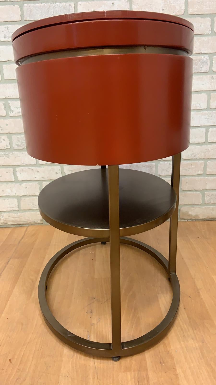 Vintage Contemporary Custom Designed Oval Side Table/Night-Stands - Pair