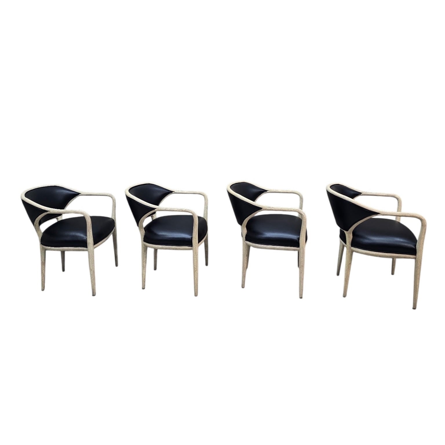 Modern Contemporary Textured Barrel Back Dining Armchairs – 4