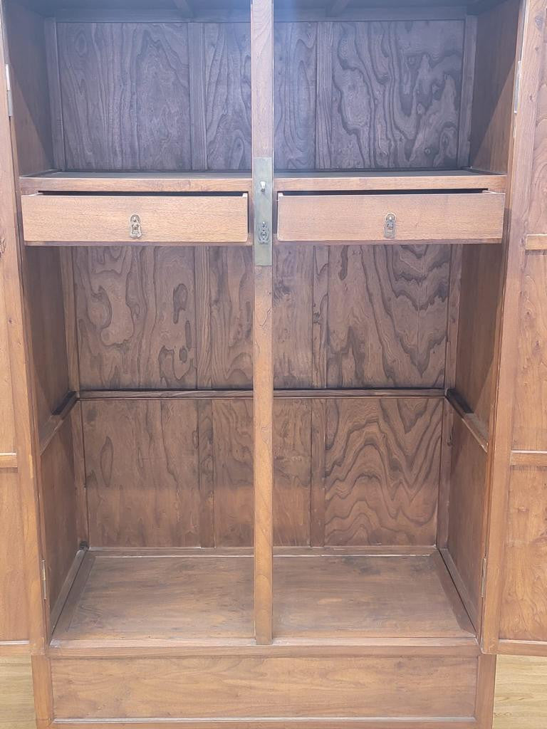 Antique Custom Shanxi Province Elmwood Cabinet - Set of 2