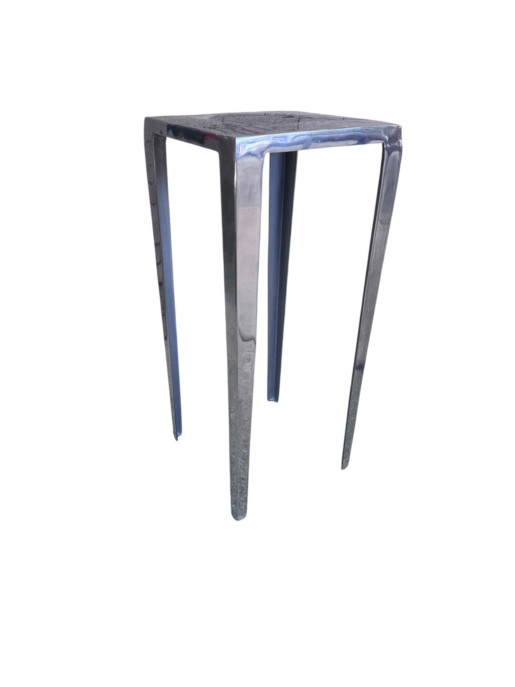 Vintage Industrial Tall Metal Side Tables - Pair