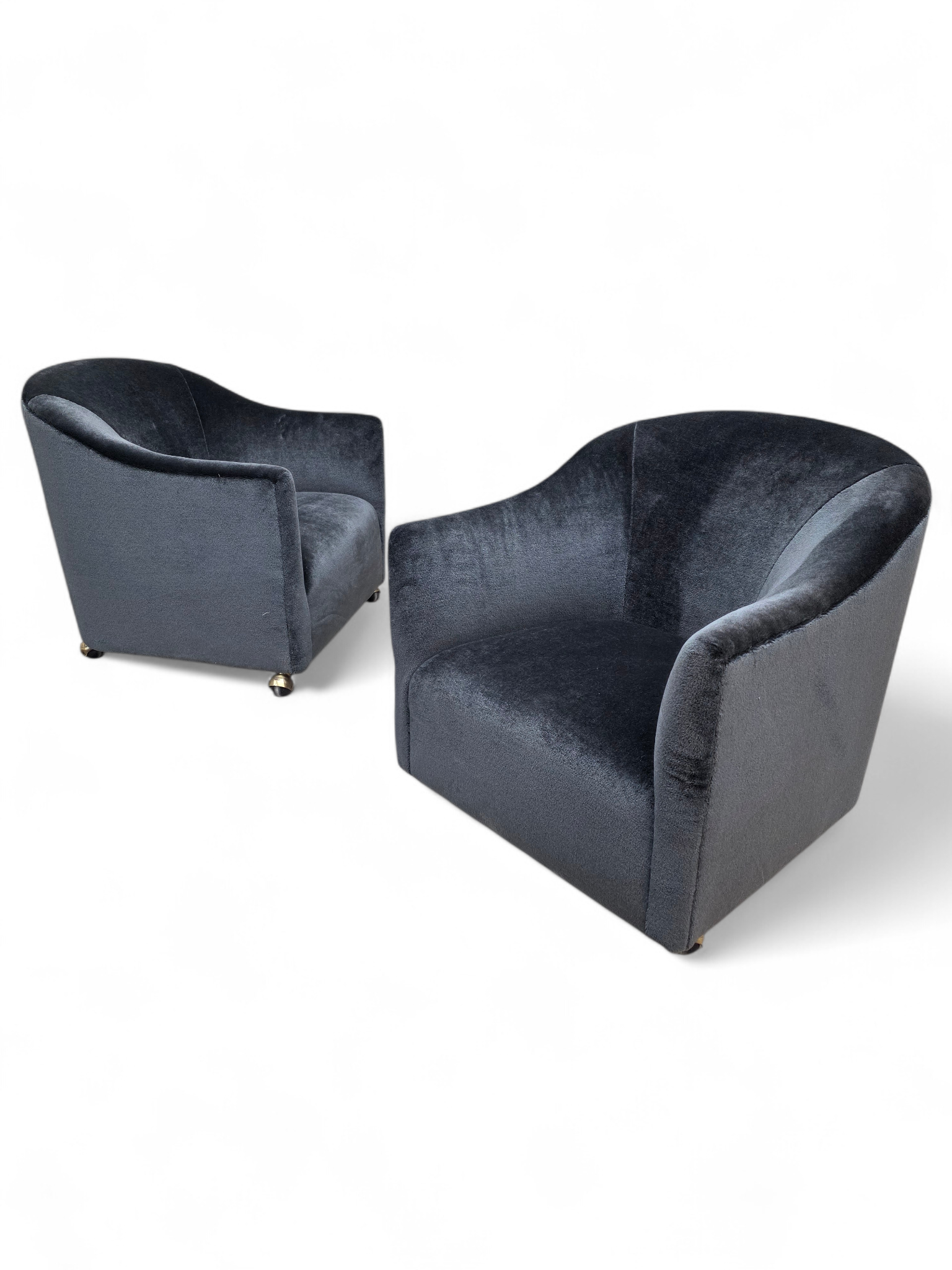 MCM Barrel Back Club Chairs by Kroehler Newly Reupholstered  - Pair