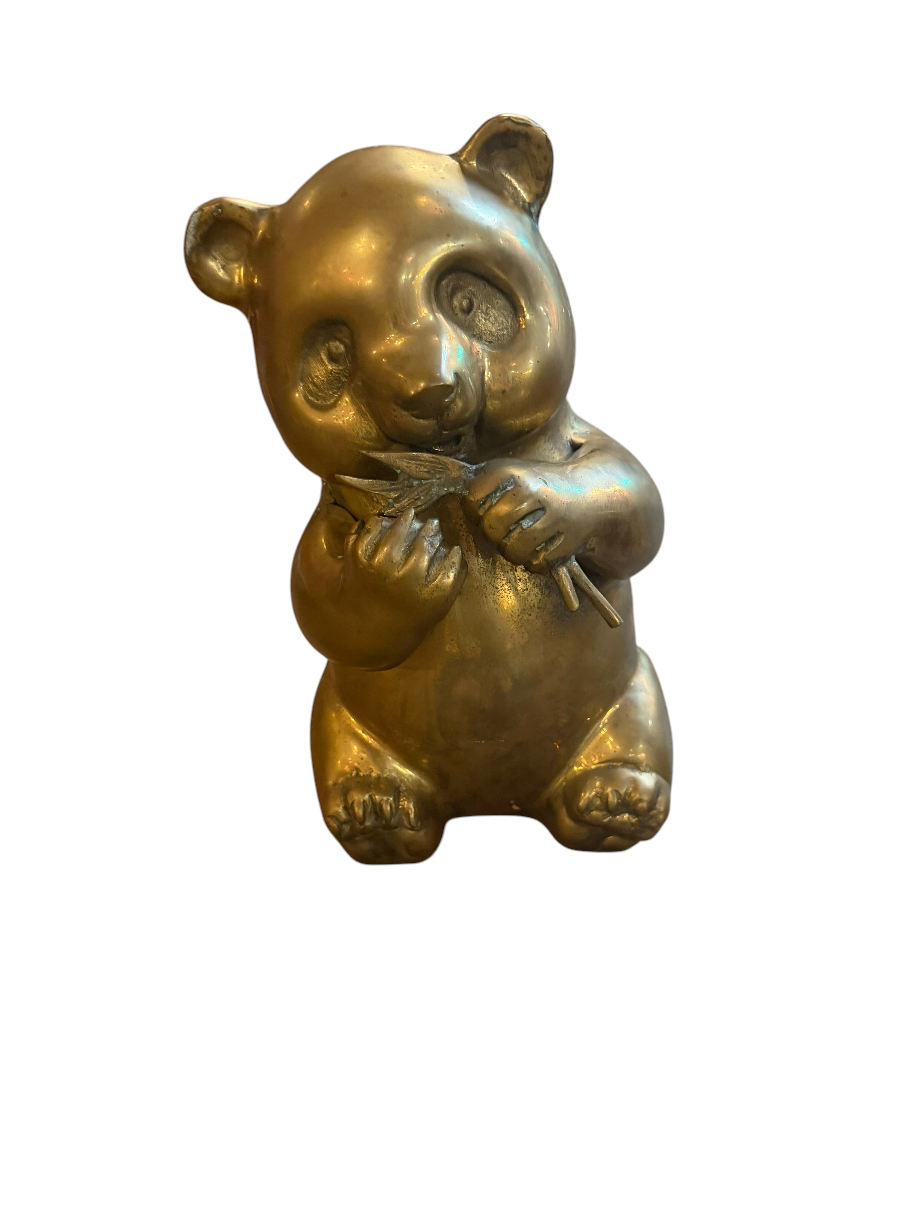 MCM Brass Panda Statue Figurine