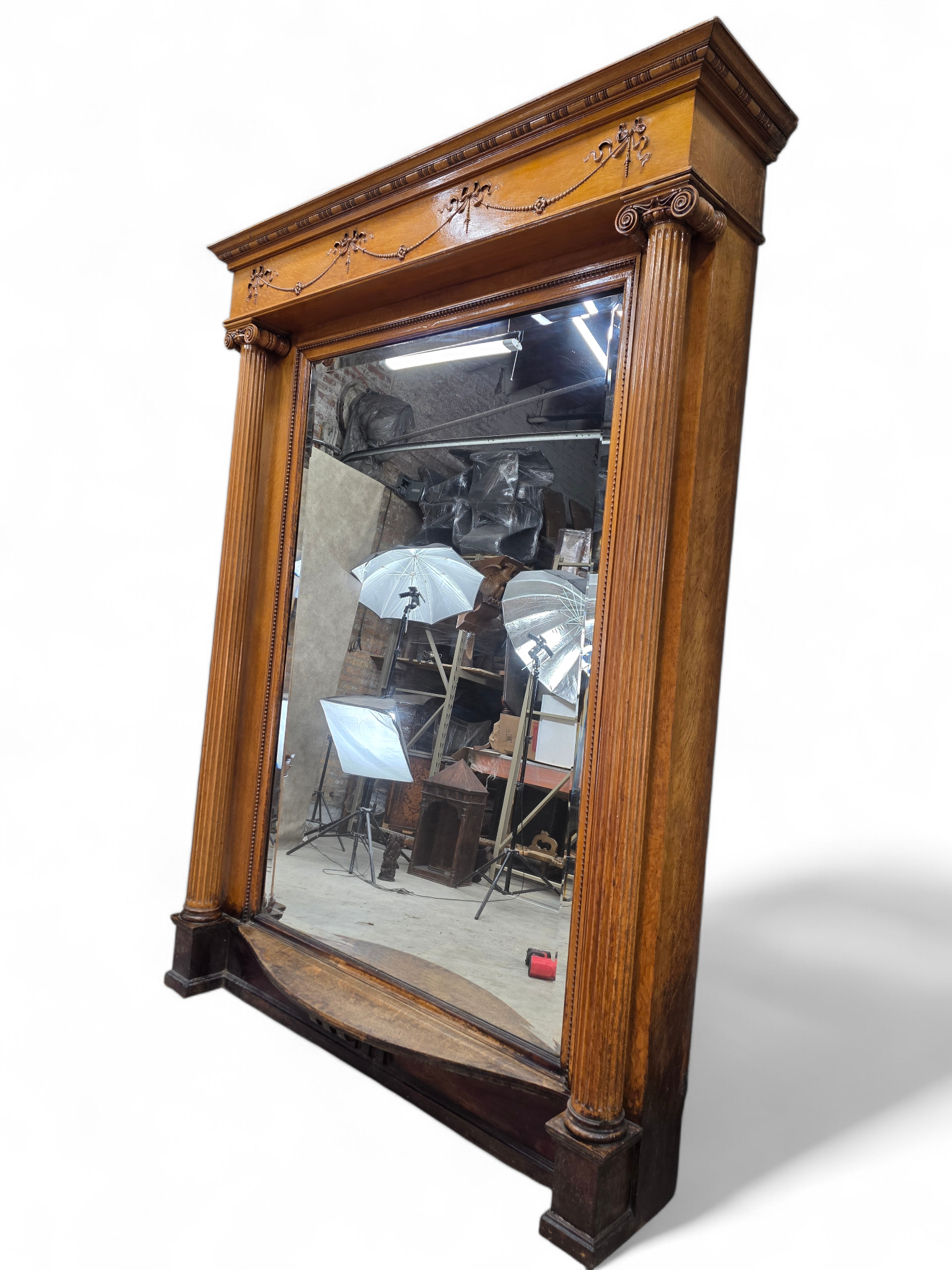 Antique Victorian Style Architectural Salvage Beveled Pier Mirror