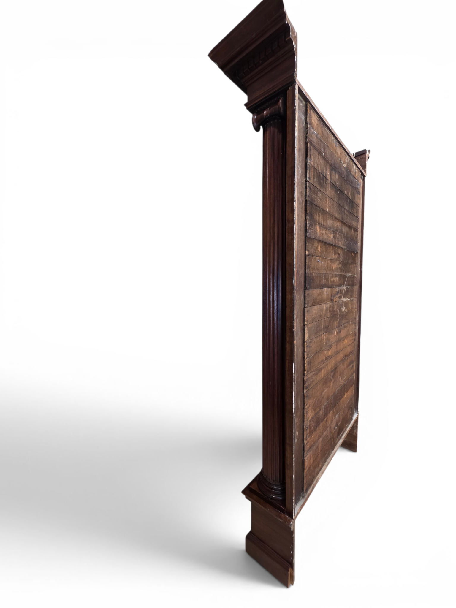 Antique Chicago Architectural Salvage Mahogany Pier / Hall Mirror