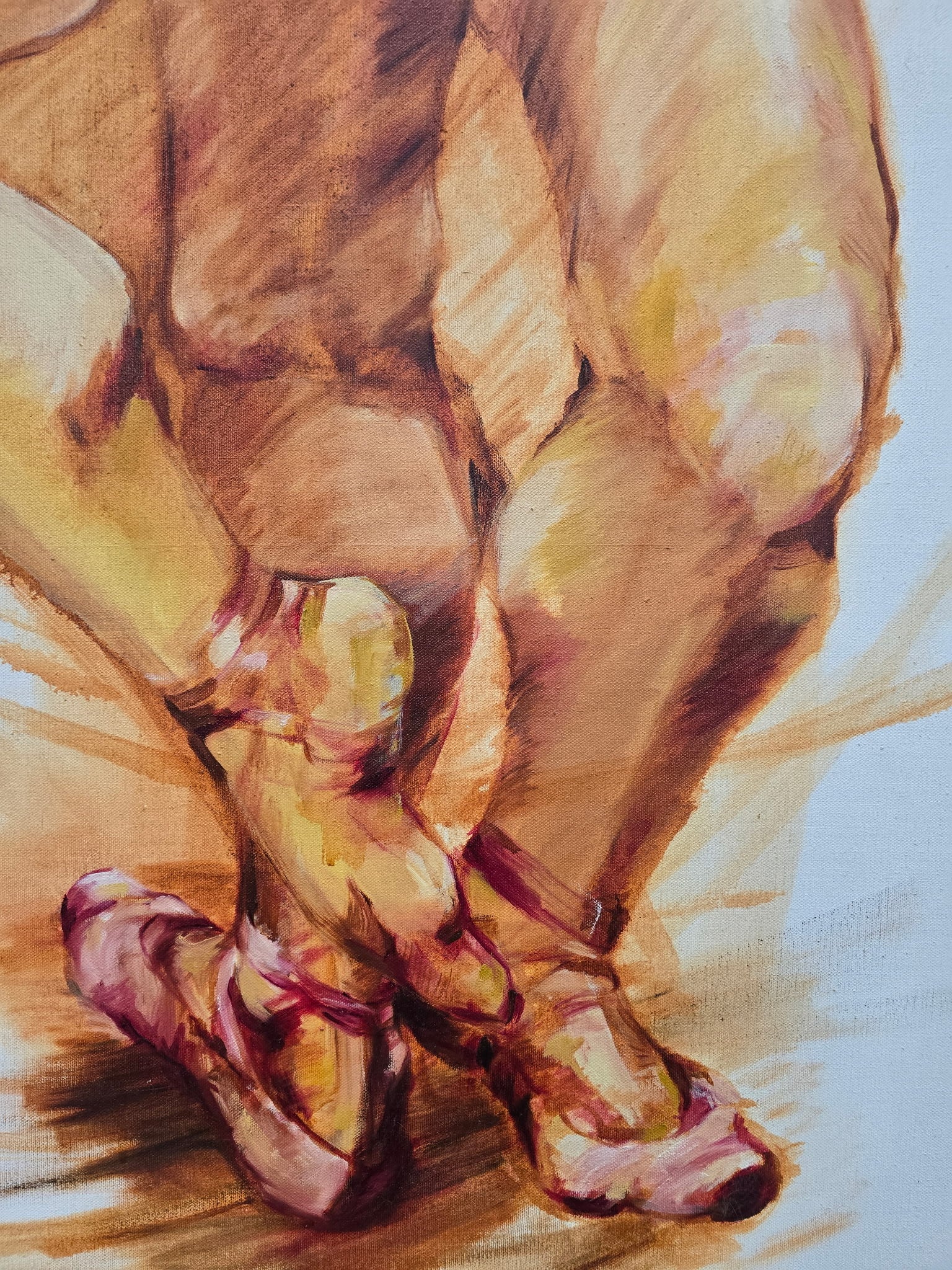 Vintage Oil Painting of Ballet Dancers