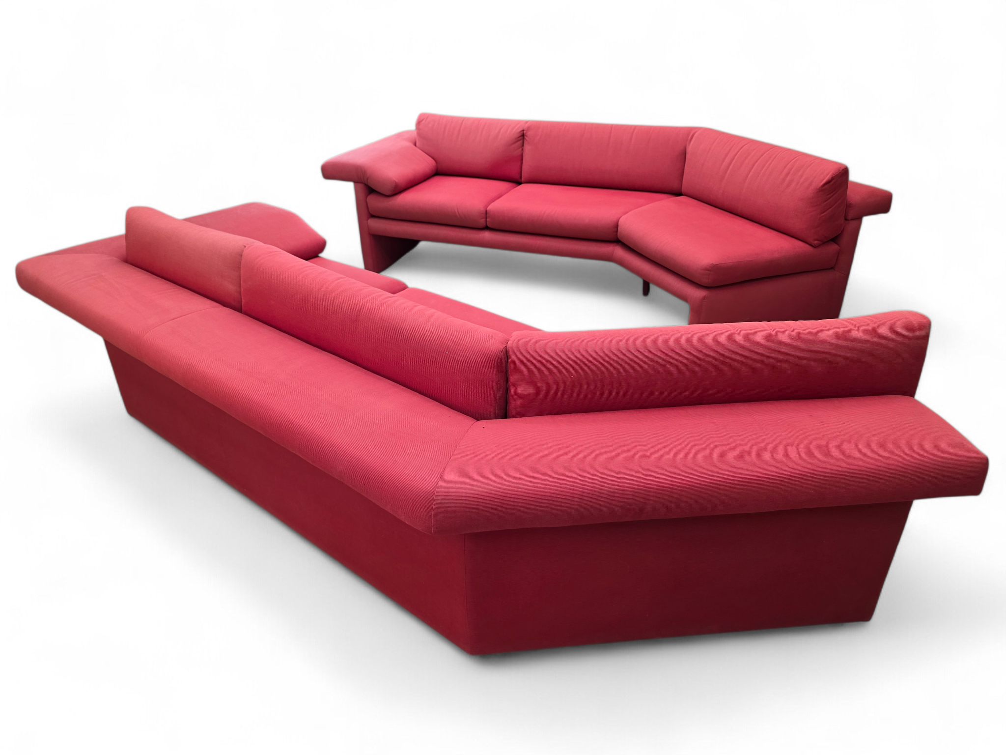 Italian Postmodern Vico Magistretti Style Large 2-Piece Sectional Sofa