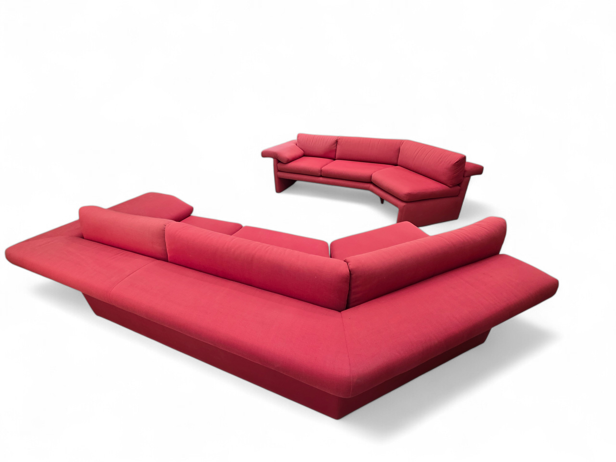 Italian Postmodern Vico Magistretti Style Large 2-Piece Sectional Sofa