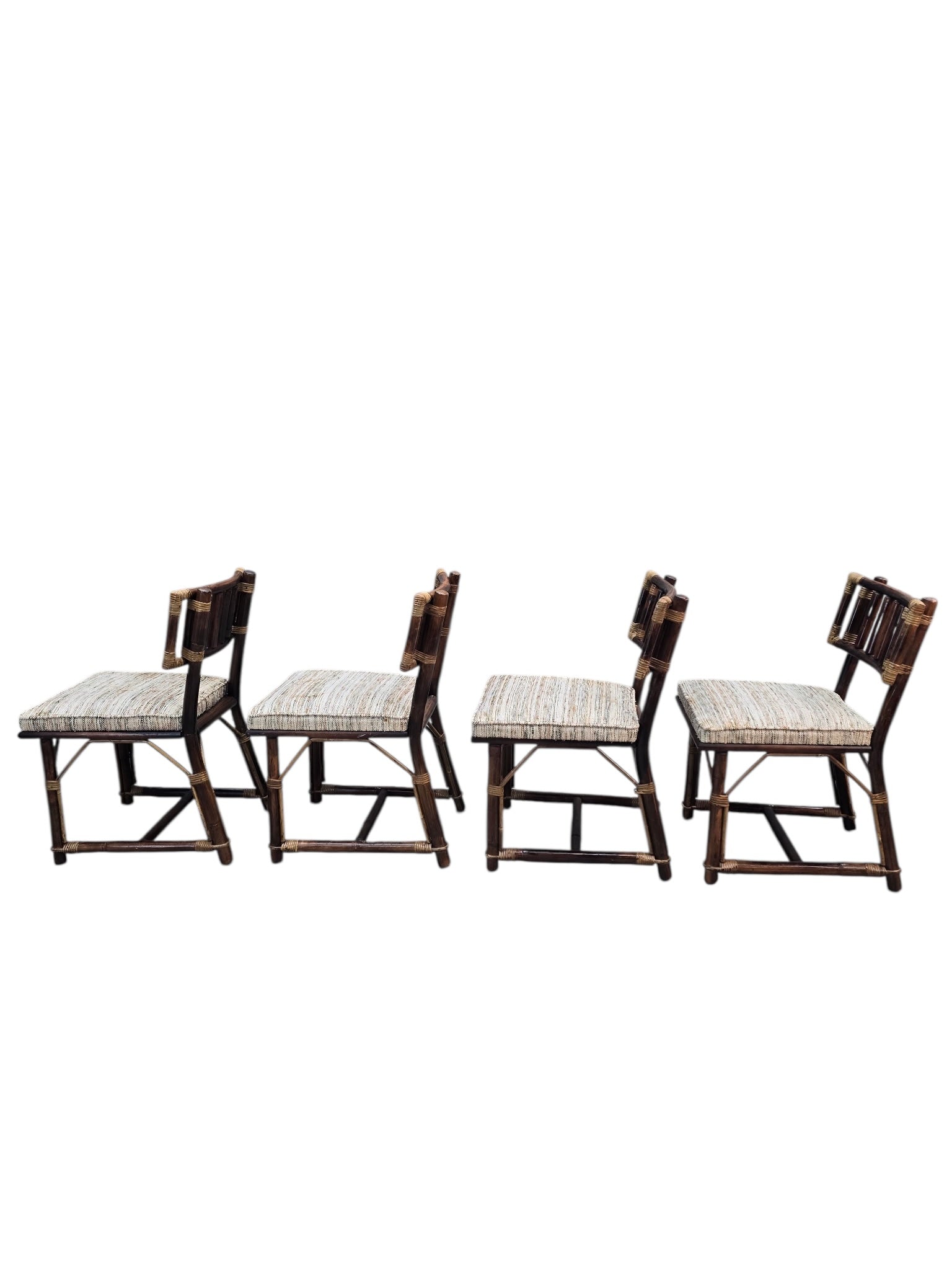 MCM John Wisner for Ficks Reed Rattan & Bamboo Dining Chairs, Set of 6