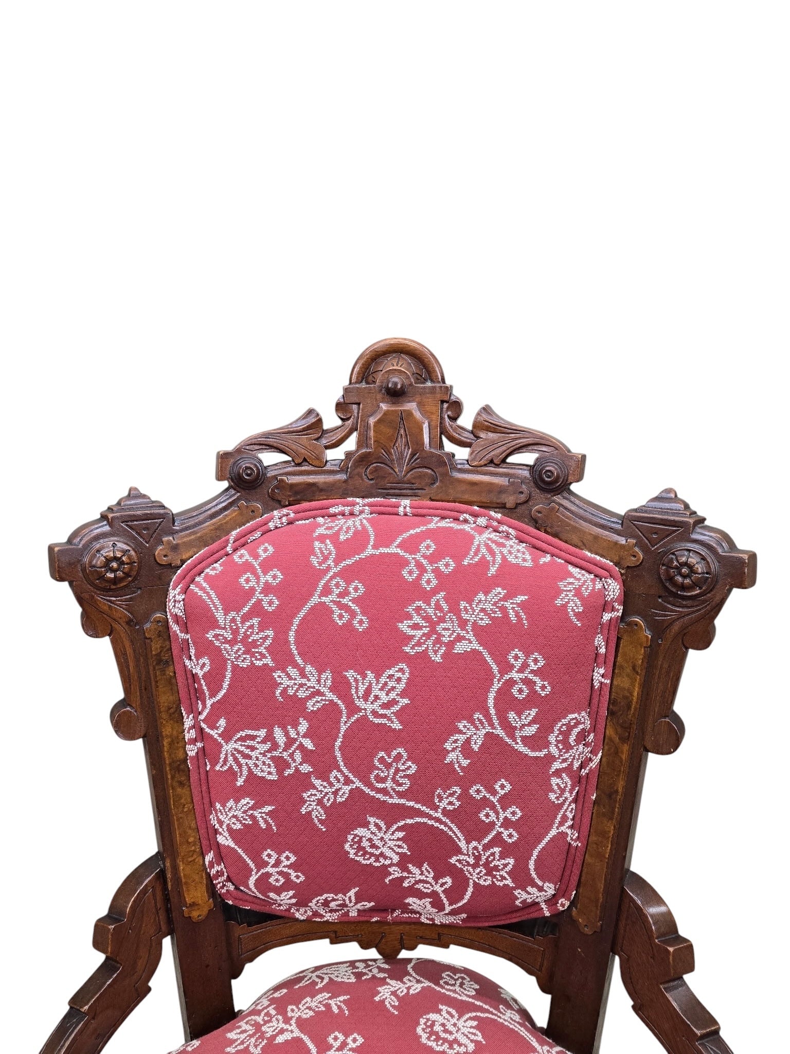 Antique Victorian Carved Walnut Parlor Chairs - Pair