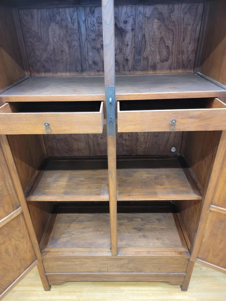 Antique Custom Shanxi Province Elmwood Cabinet - Set of 2