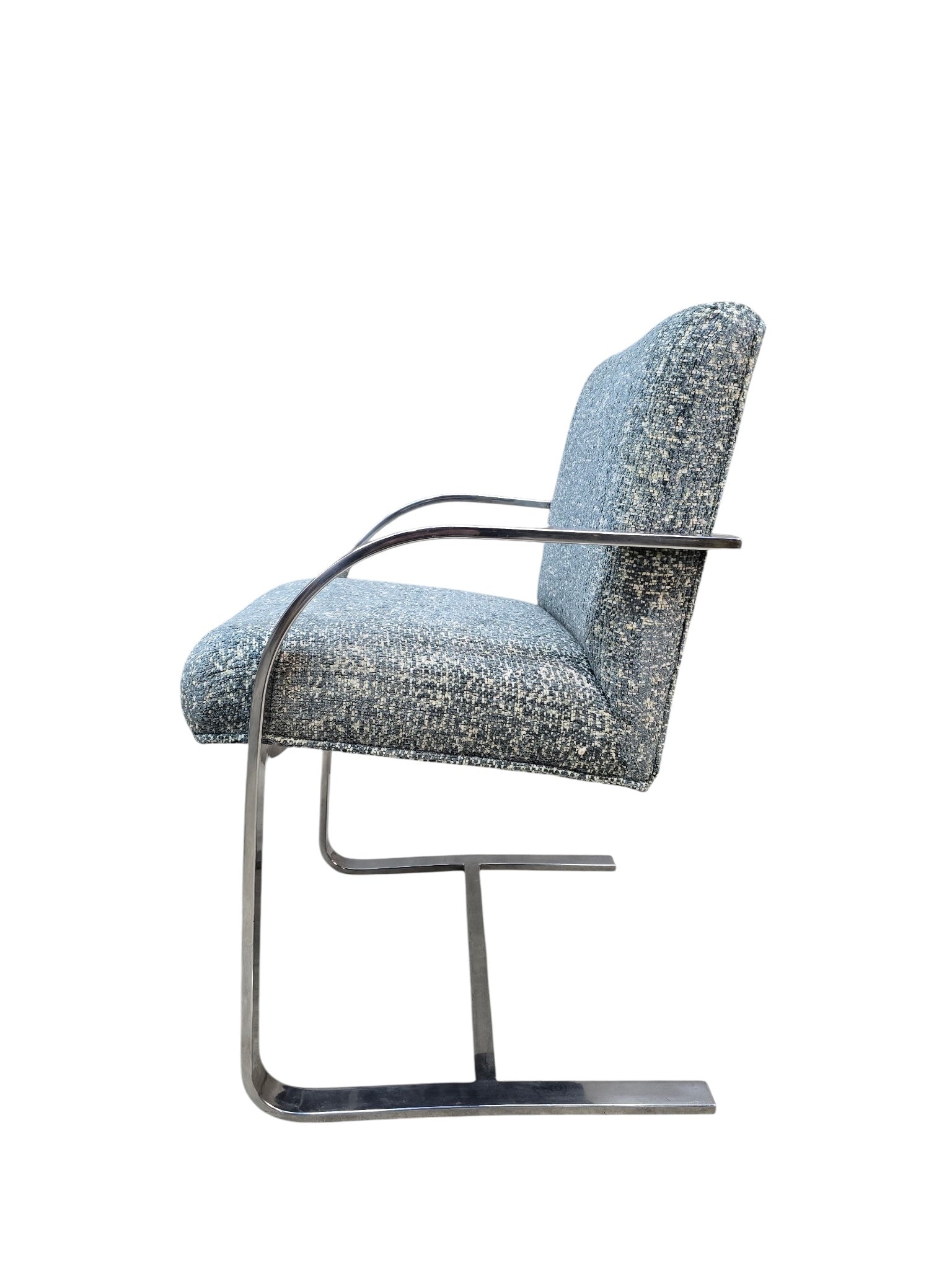MCM Milo Baughman Chrome Chair and Ottoman