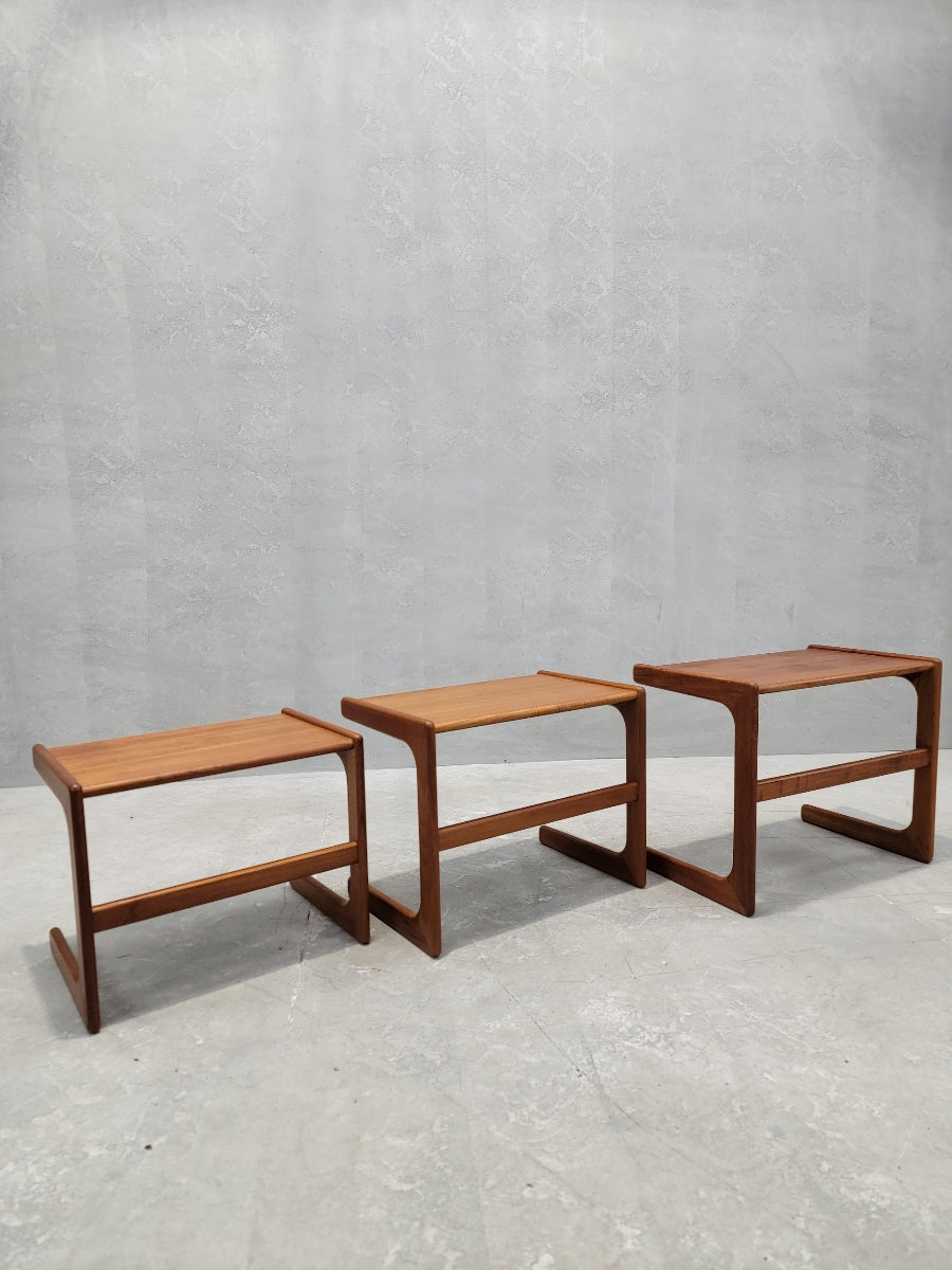 Mid Century Modern Danish Teak Nesting Tables by Salin Nyborg Møbler - Set of 3