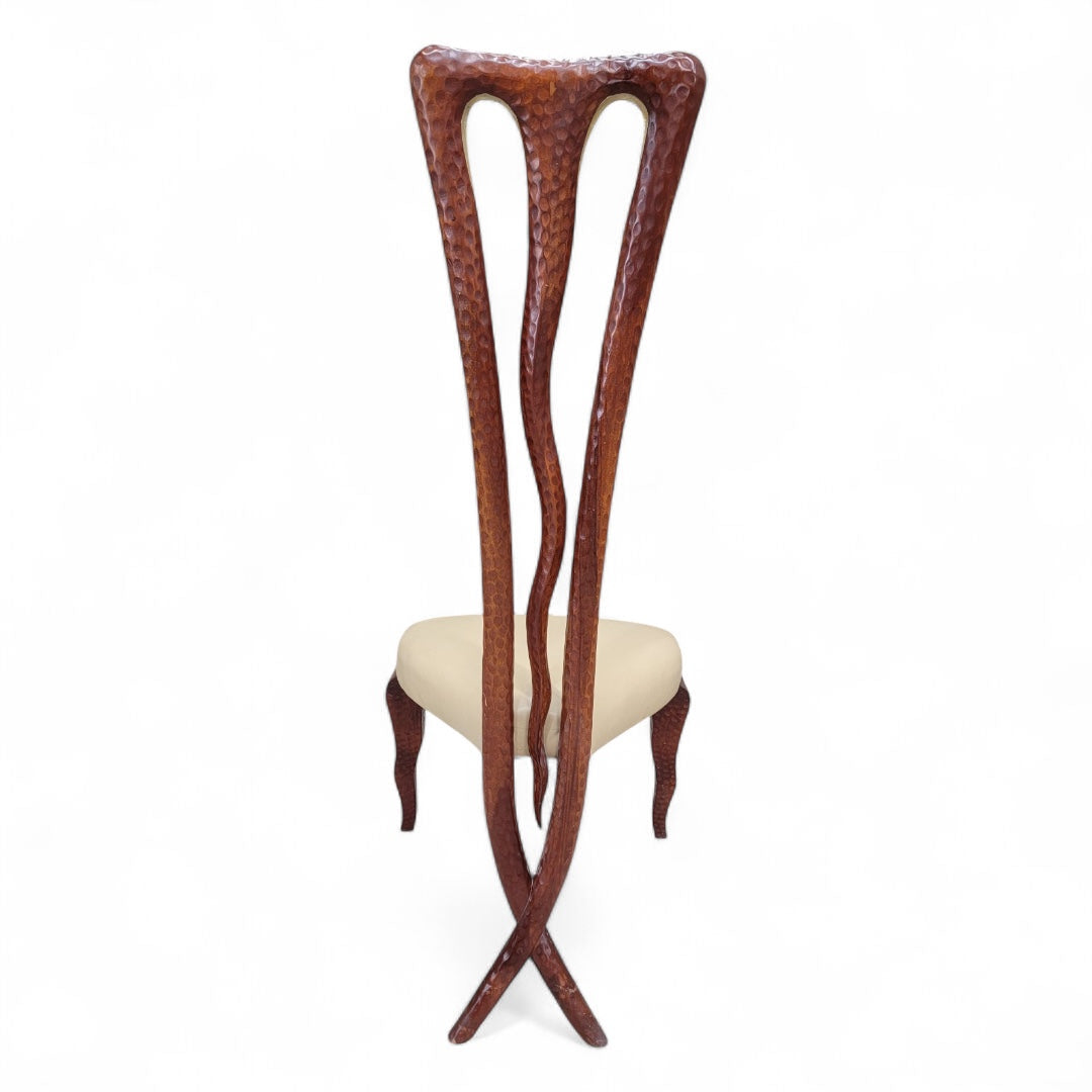 Vintage Christopher Guy Side Chair With Mahogany X-Leg Base