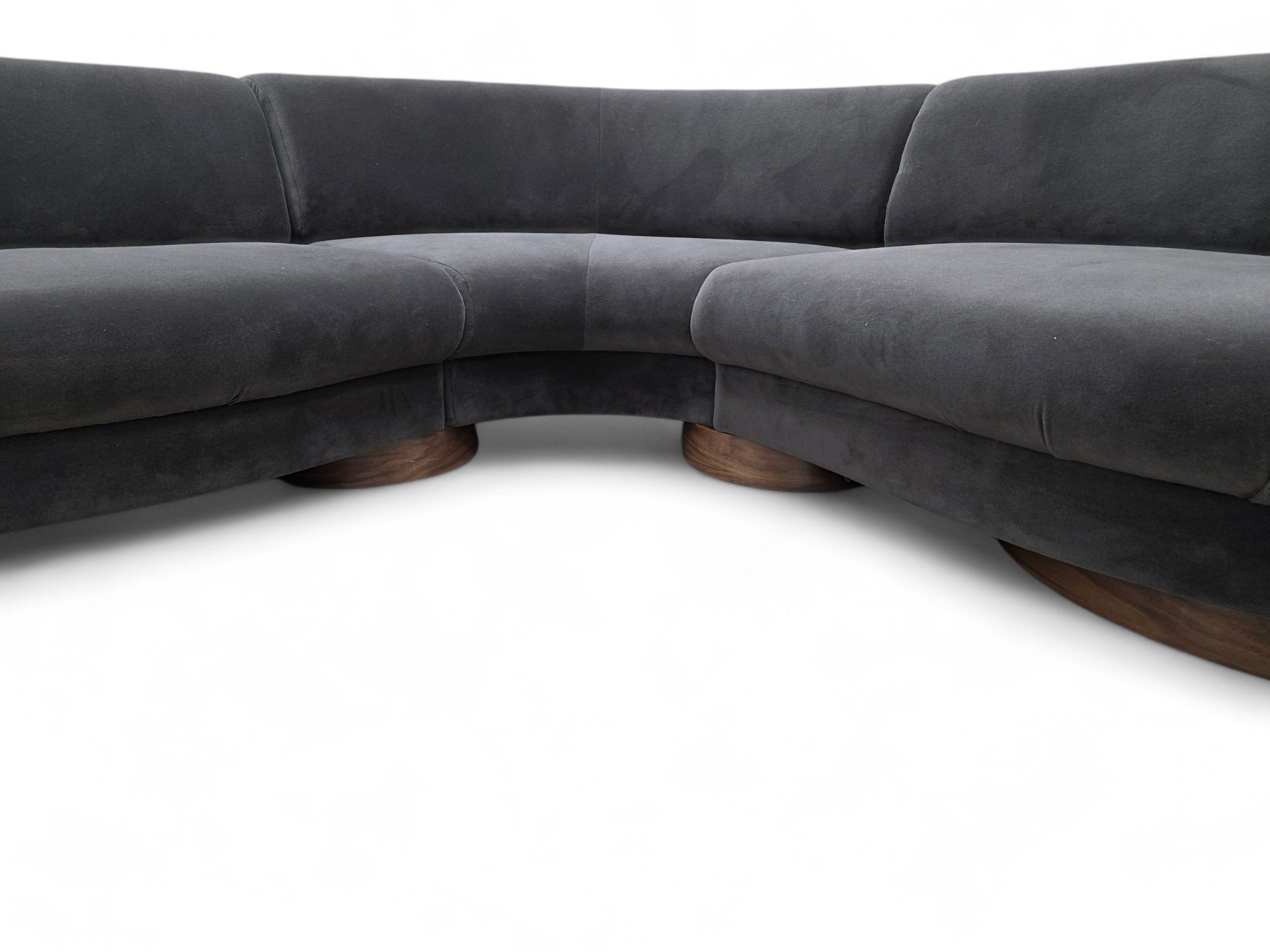 Postmodern Vladimir Kagan Style Serpentine Sectional Sofa Newly Reupholstered