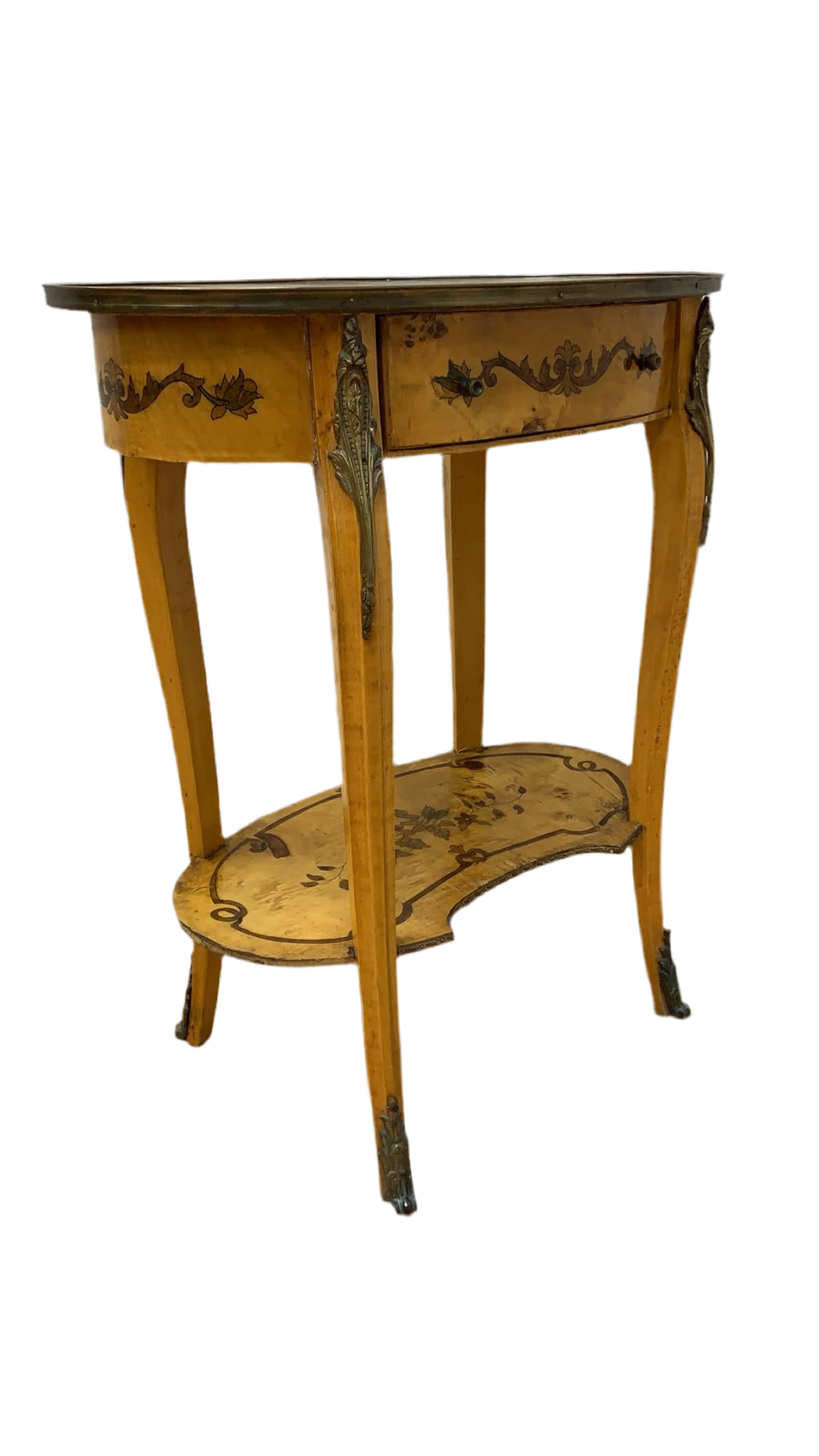Vintage Italian Two Tier Inlaid Side Table