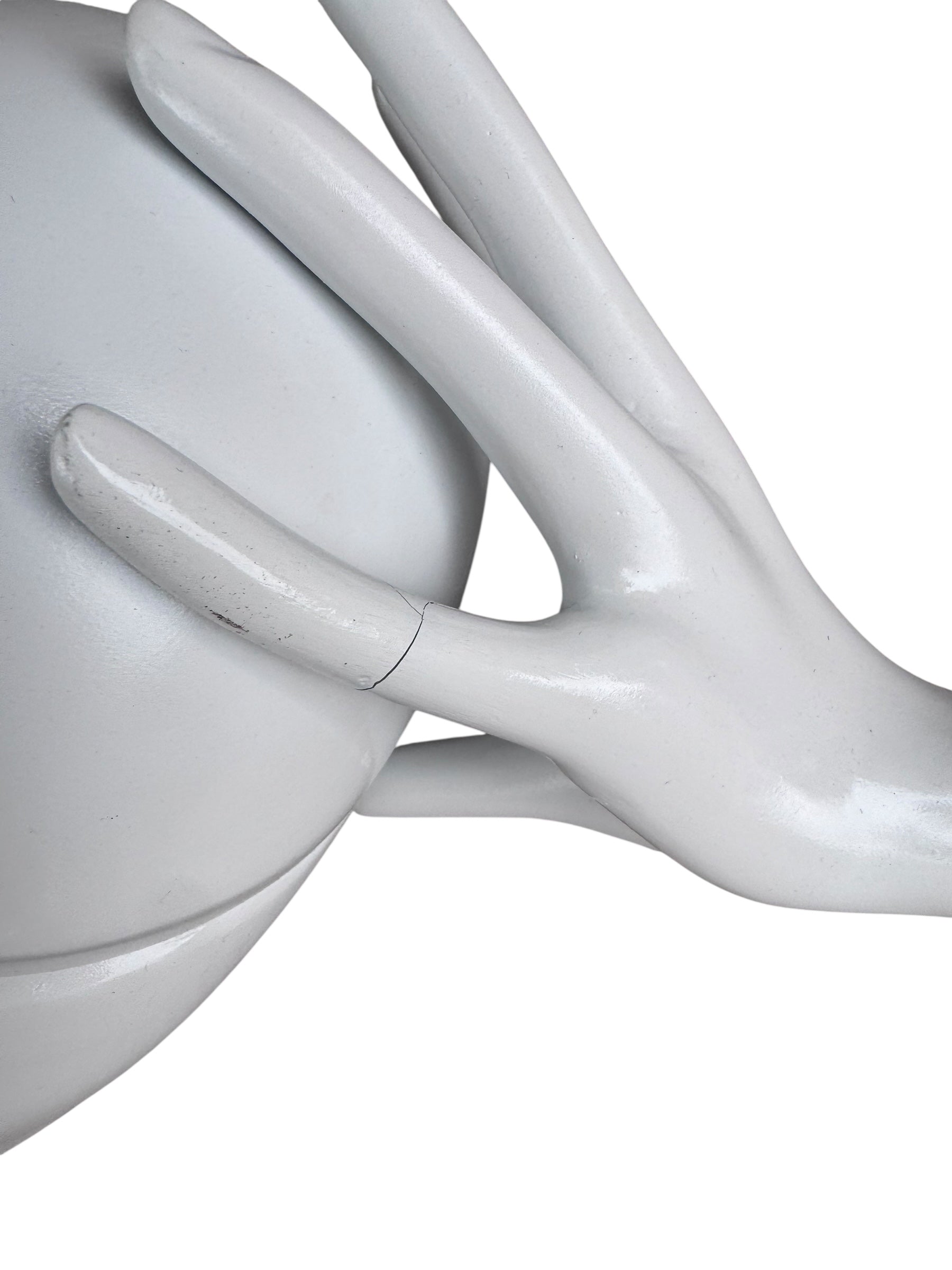 Vintage Postmodern White 'Head In Hand' Abstract Sculpture