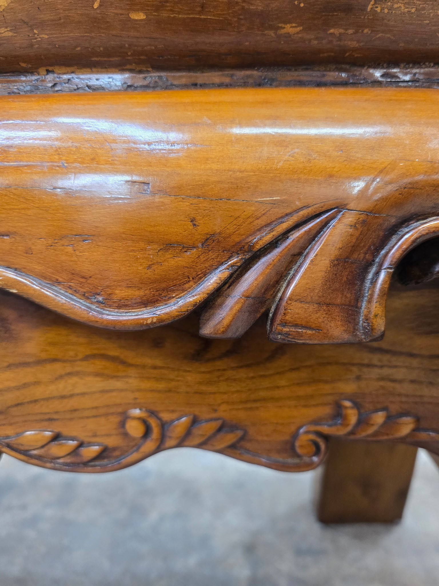 Chinese Carved Wood Theater Bench, Circa 1900