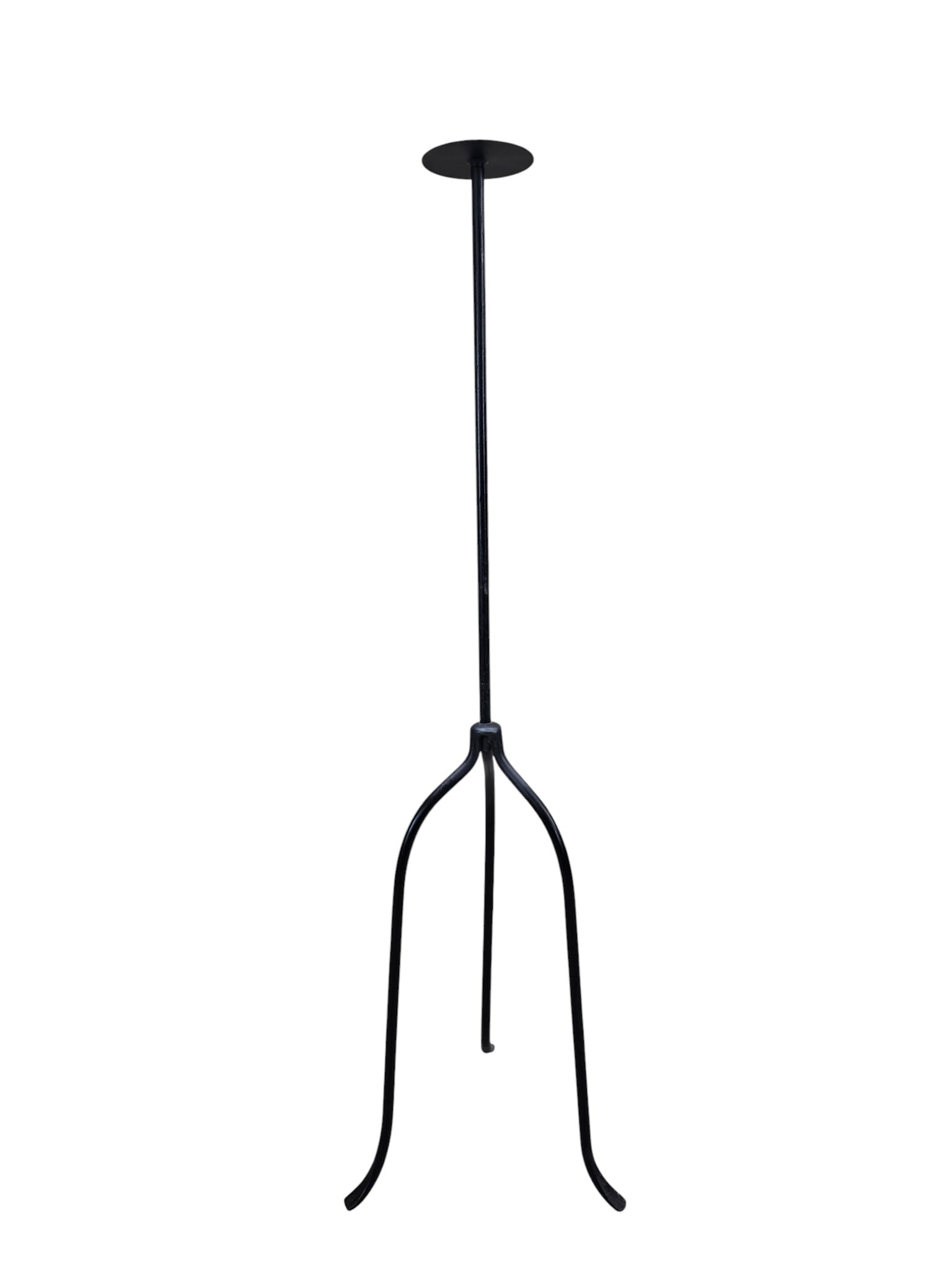 Vintage Black Iron Nail-Top Candle Stands – Set of 3