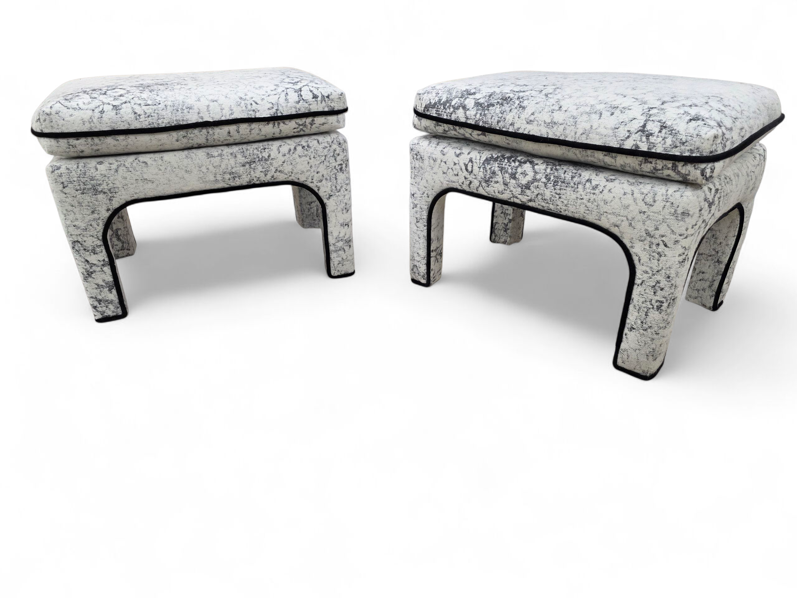 Mid Century Modern Pillow Top Ottoman/Stools by Directional Newly Reupholstered - Pair