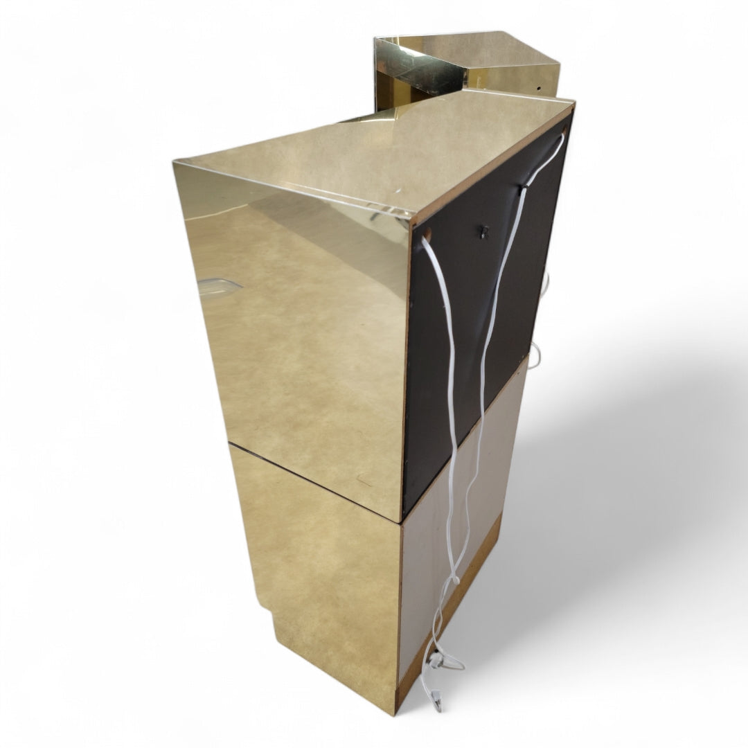 Mid Century Modern Bronze Mirrored and Brass Finish Bedroom Set