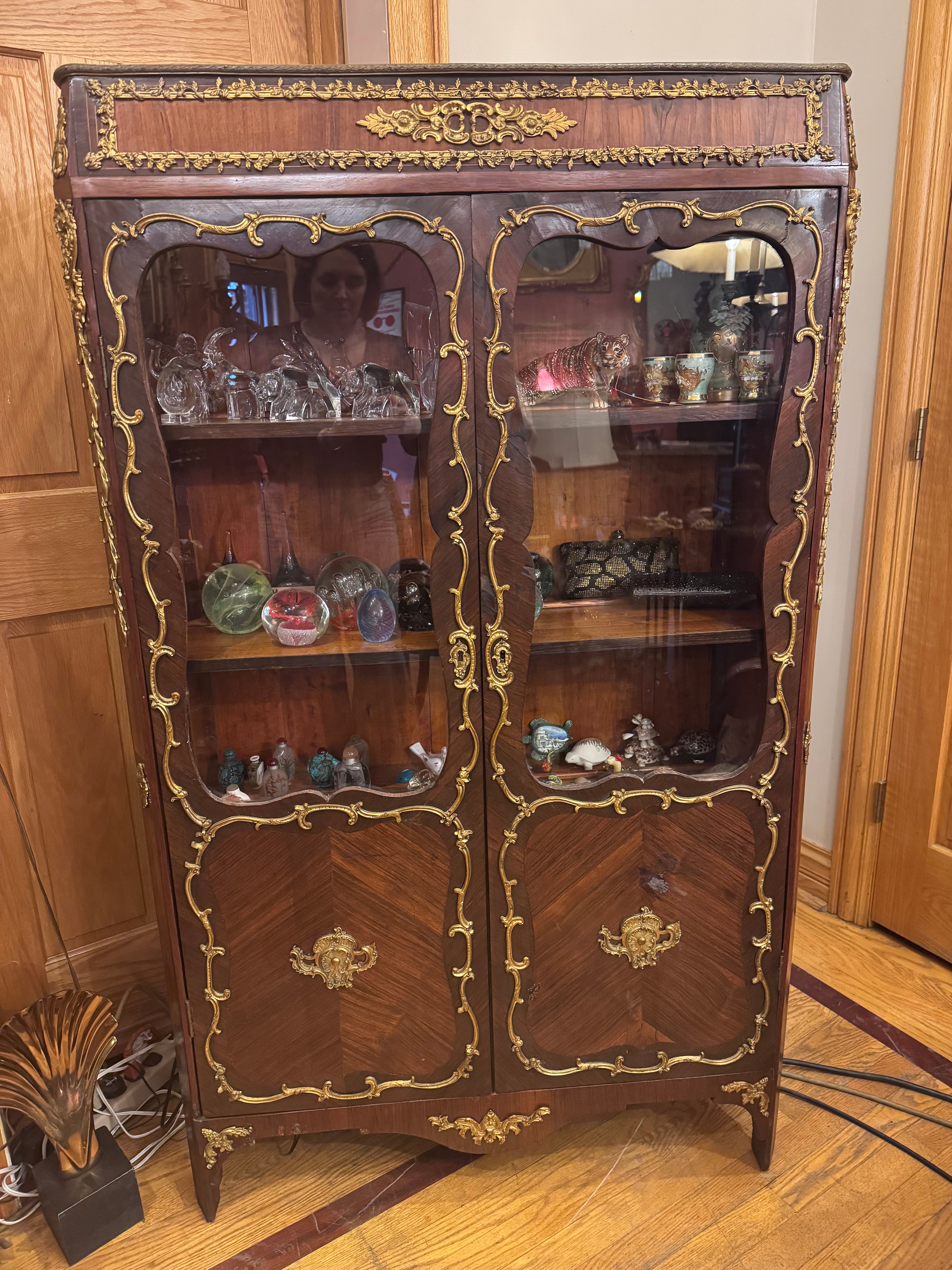 Vintage French Louis XV Style Display Cabinet