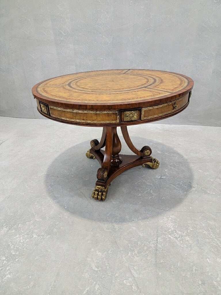 Vintage French Empire Regency Style Top Library/Hall Table by Maitland Smith