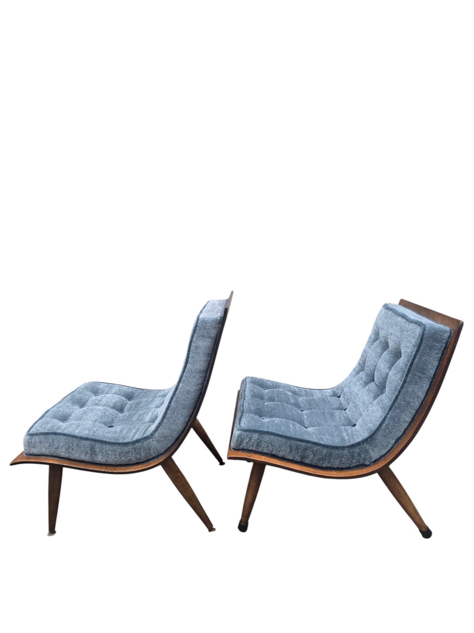 MCM Bentwood Scoop Chairs by Carter Brothers Newly Reupholstered - Set of 2