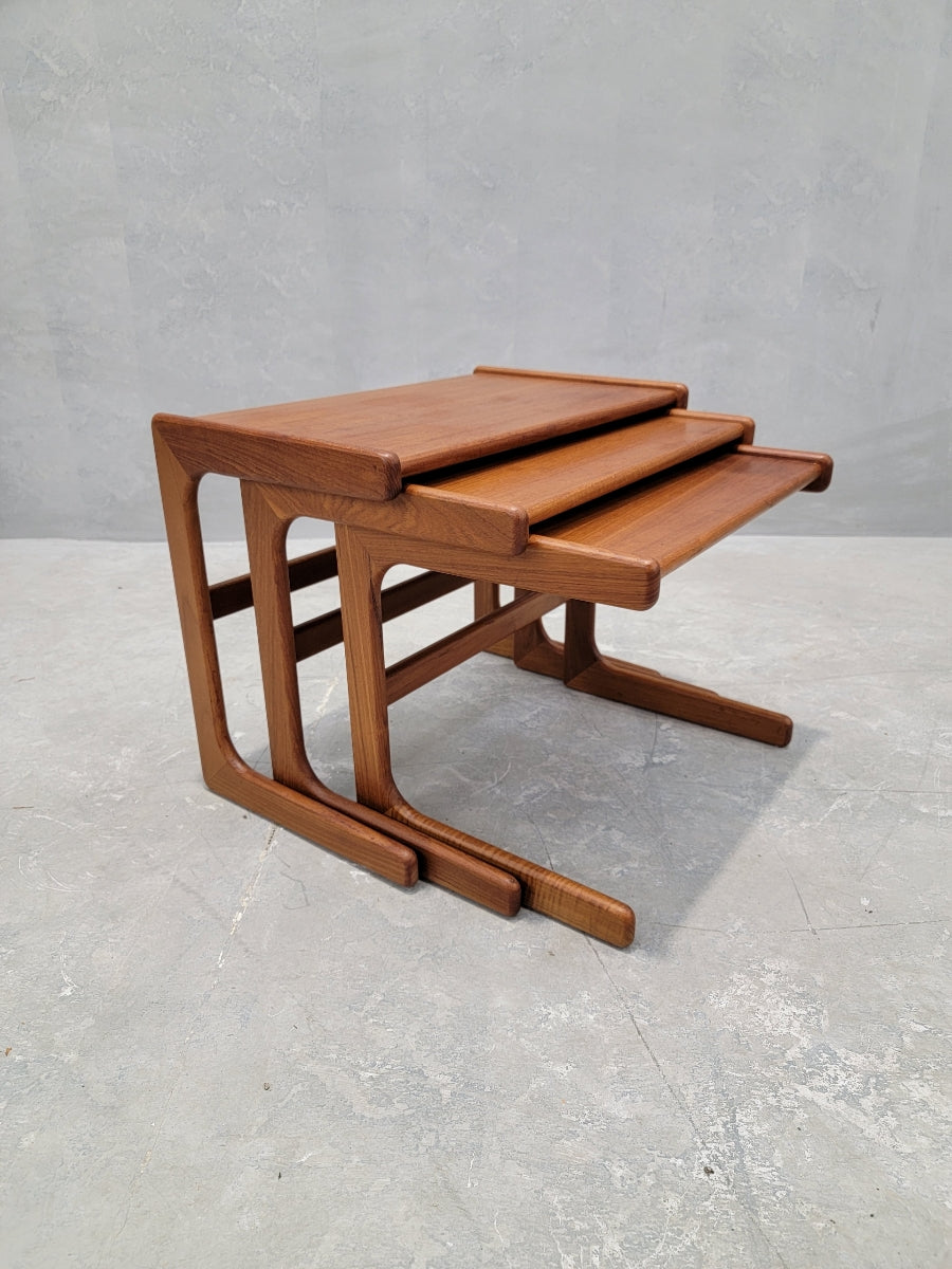 Mid Century Modern Danish Teak Nesting Tables by Salin Nyborg Møbler - Set of 3