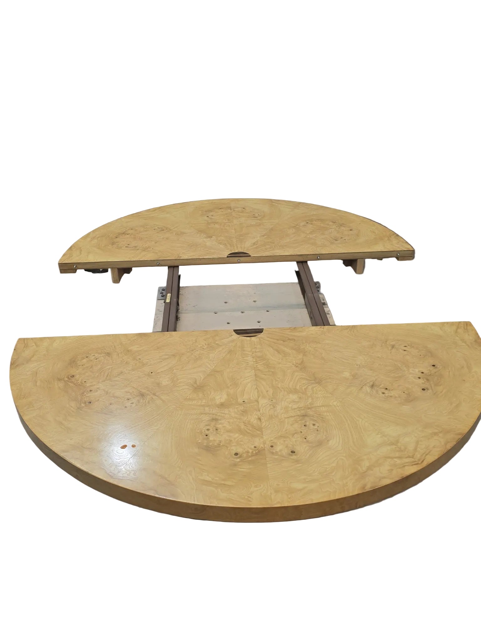 MCM Burl Pedestal Table with Macassar Ebony Base By Henredon