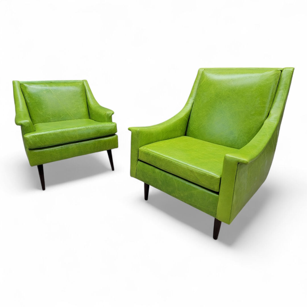 New - Mid Century Modern  Kroehler Club Chairs Newly Custom Upholstered - Set of 2