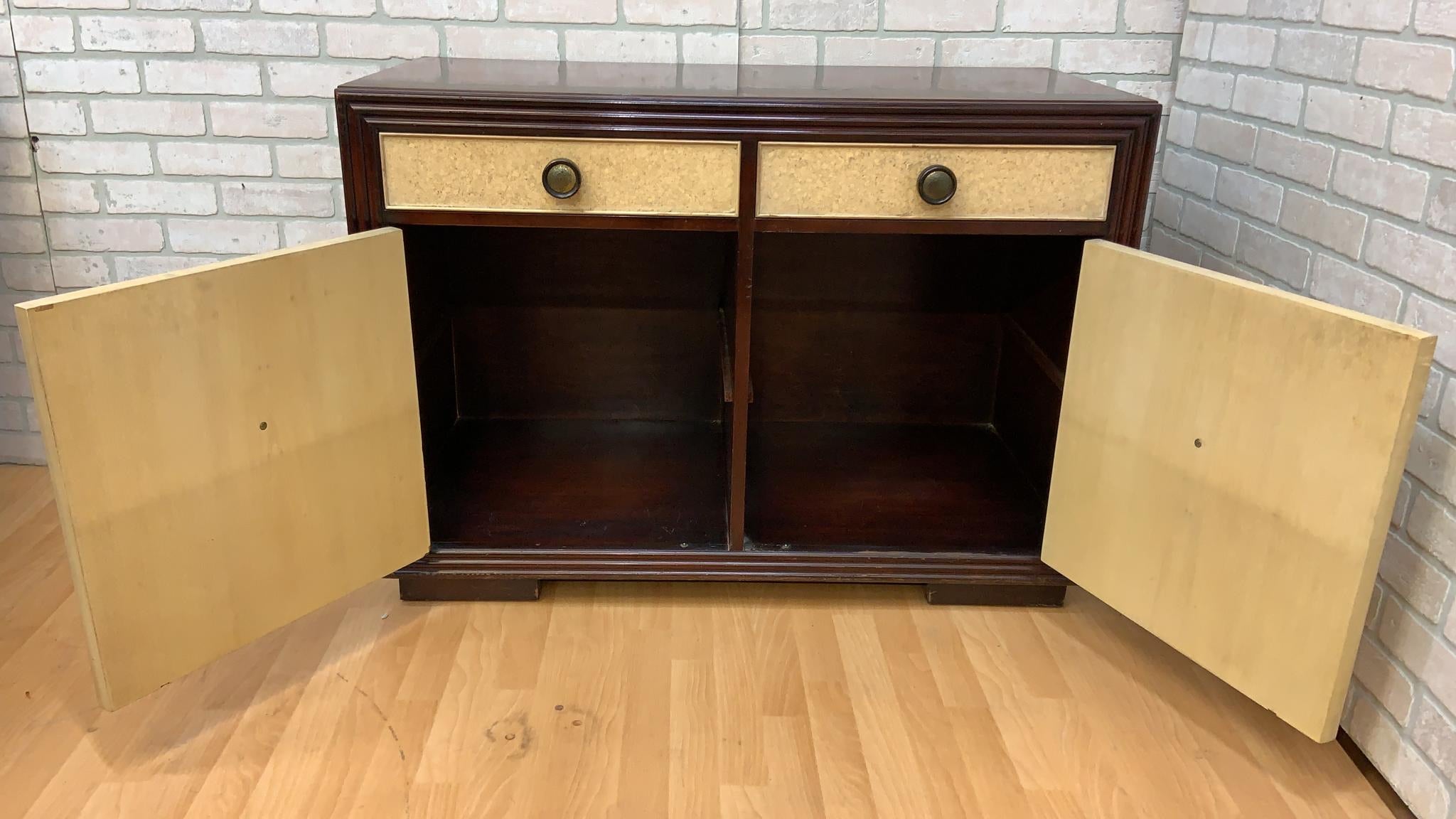 Art Deco Paul Frankl for Johnson Furniture Mahogany & Cork Buffet Cabinet