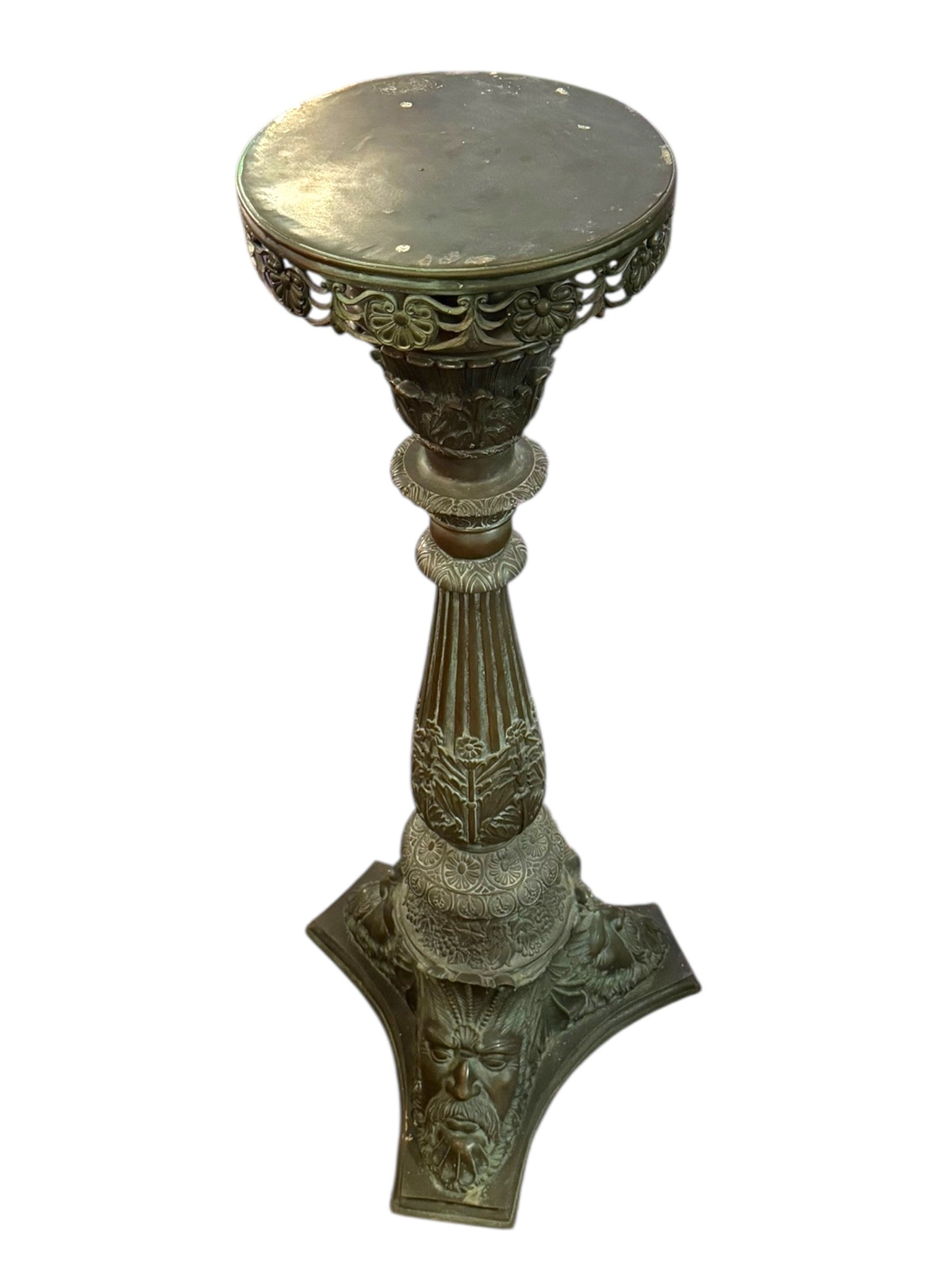 Antique Italian Neoclassical Style Figural Bronze Pedestal