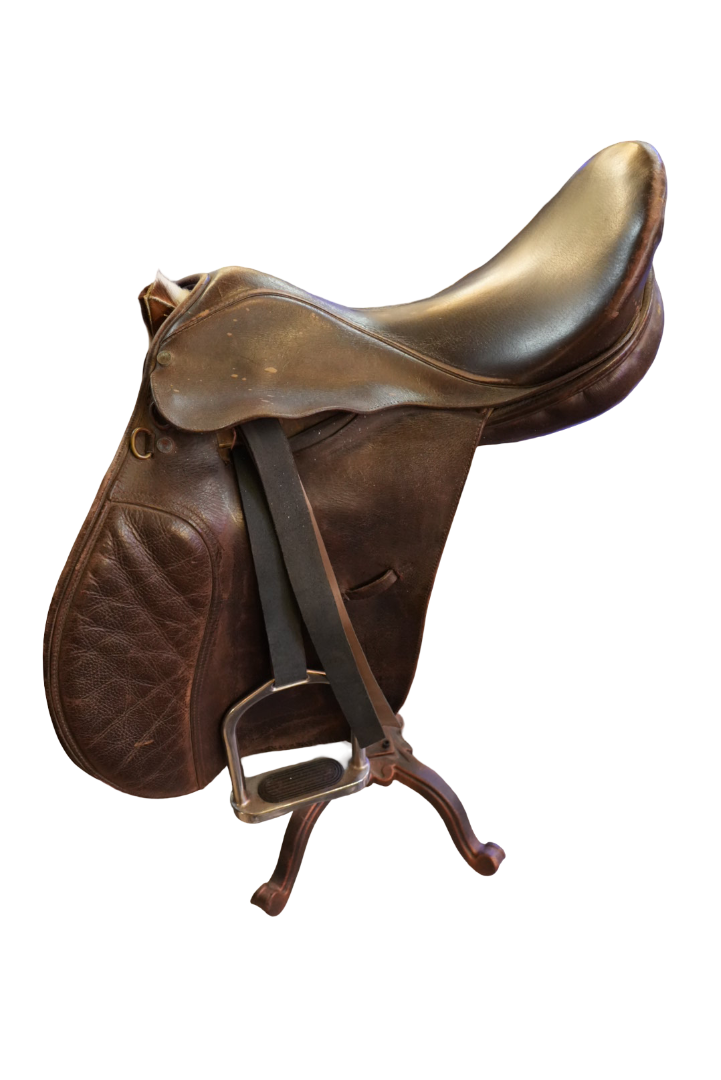 Vintage Custom Equestrian Horse Saddle Swivel Stool