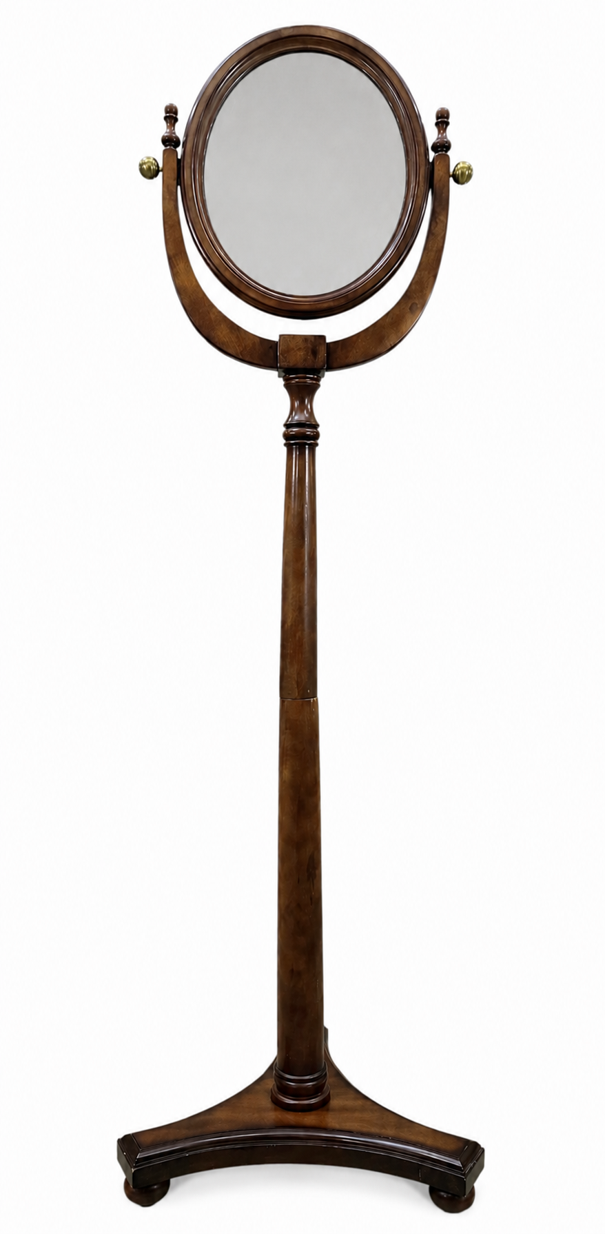 Antique Style Adjustable Pedestal Cheval Shaving Mirror with Beveled Glass