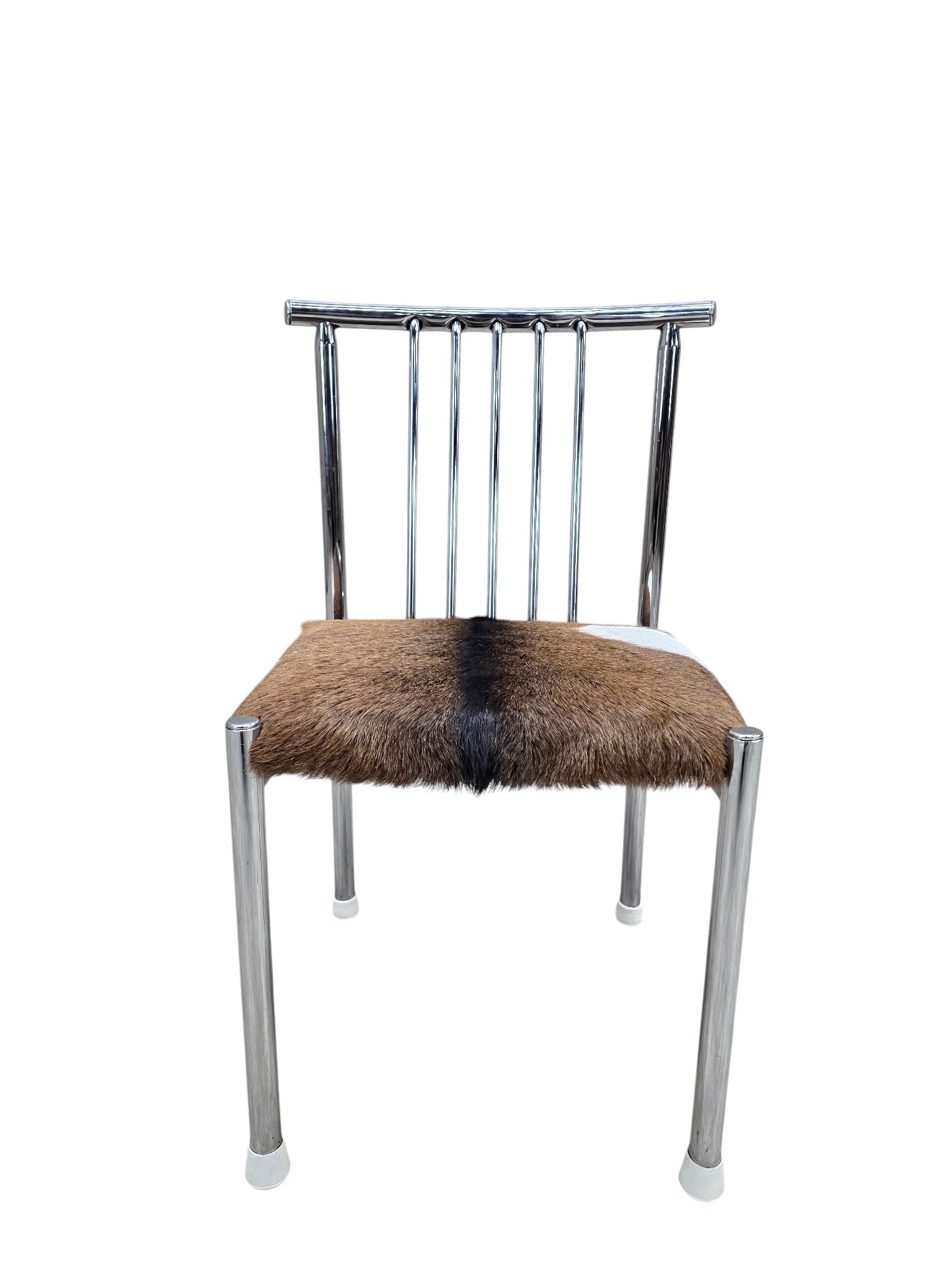 MCM B. Brody Chrome Spindle Back Side Chairs Newly Reupholstered – Pair