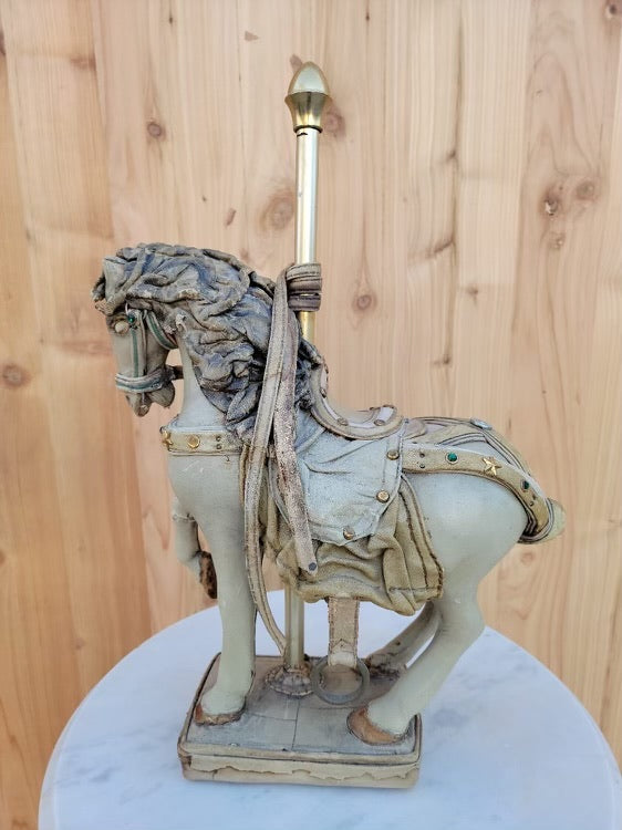 Vintage Leather Carousel Horse Signed By Teresa Corning