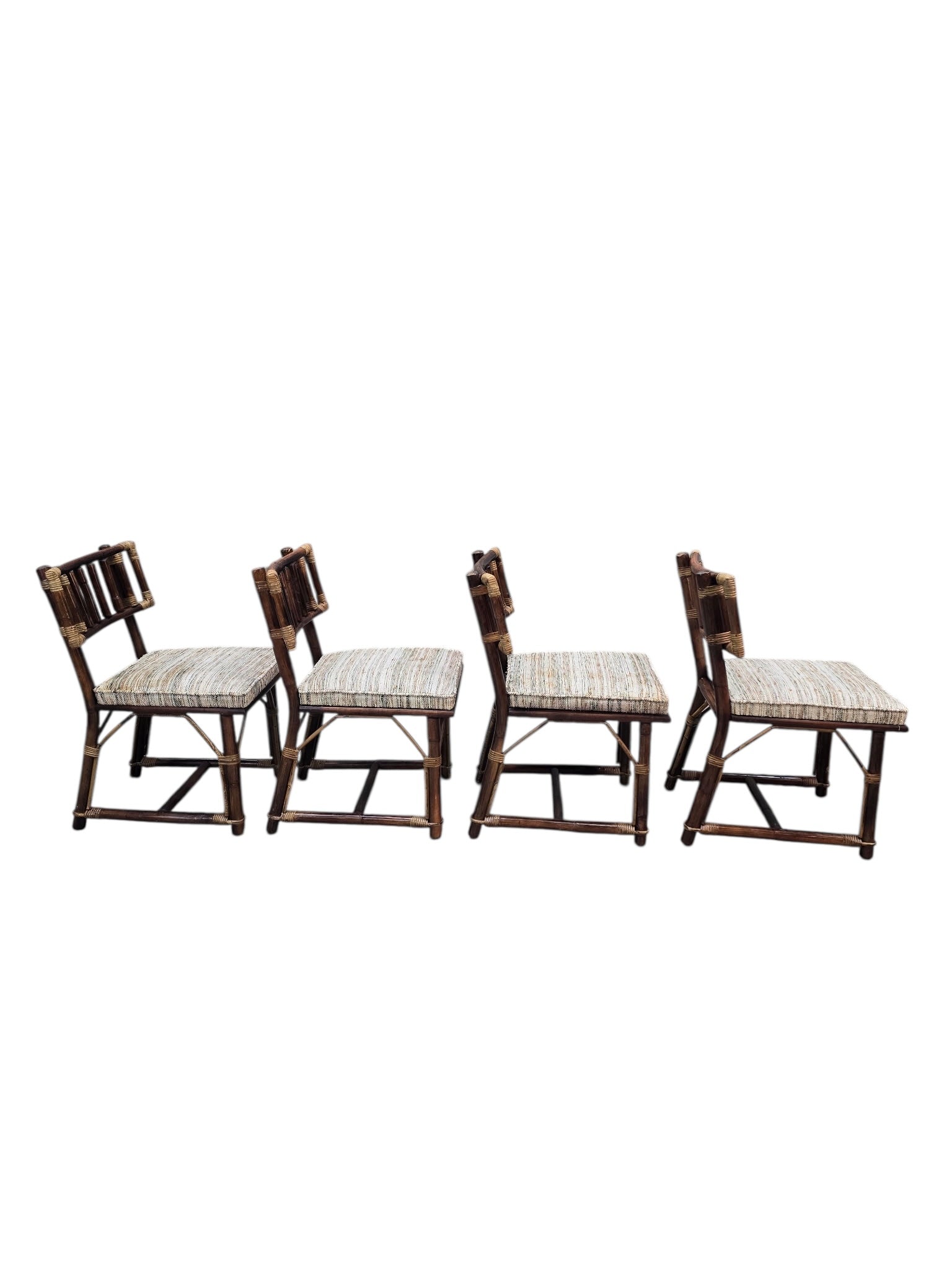 MCM John Wisner for Ficks Reed Rattan & Bamboo Dining Chairs, Set of 6