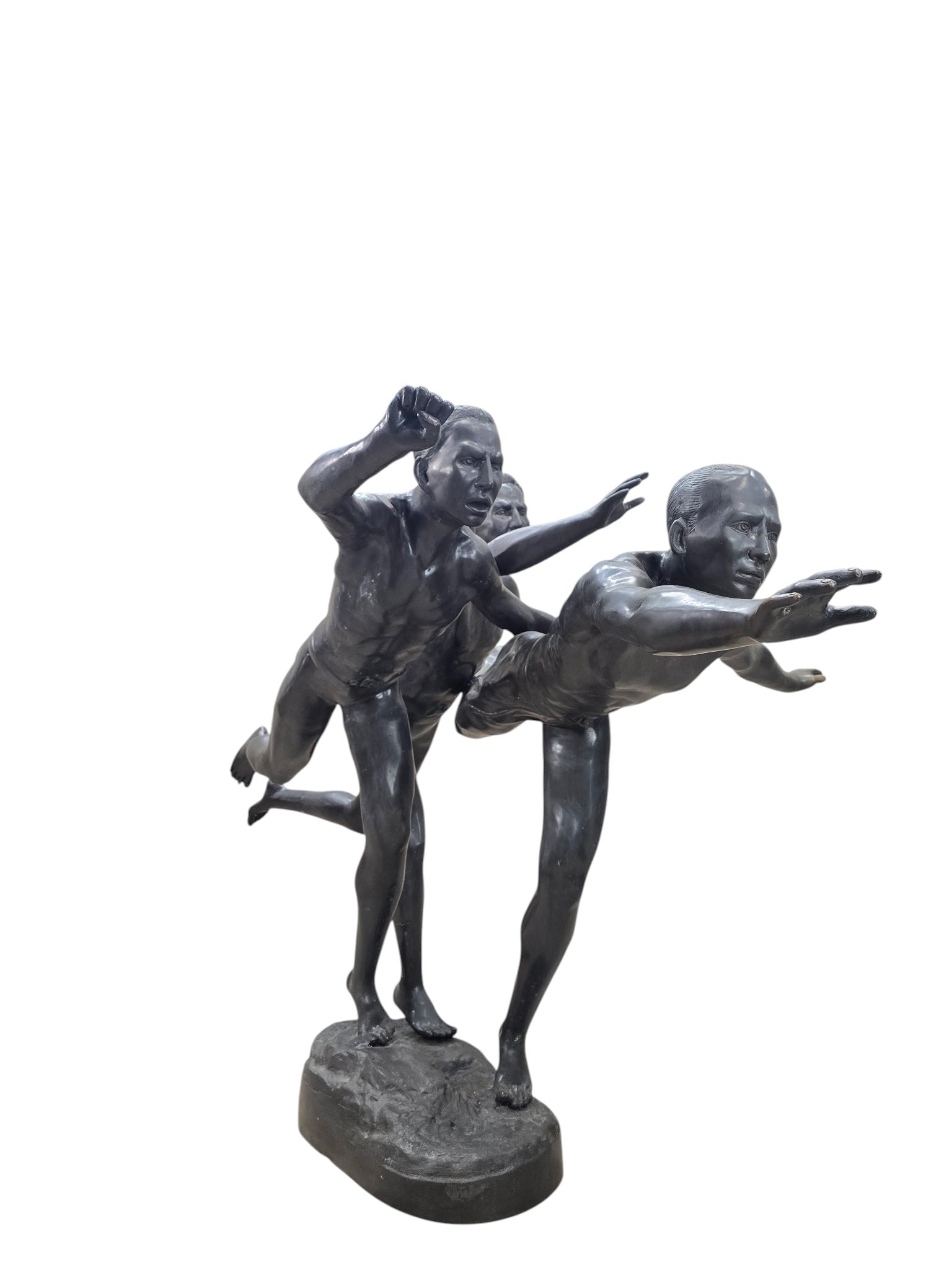Antique French Art Nouveau Au But' Bronze Sculpture by Alfred Boucher