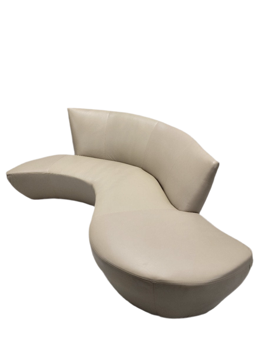 MCM Vladimir Kagan Serpentine Bilbao Sofa Newly Upholstered in Leather