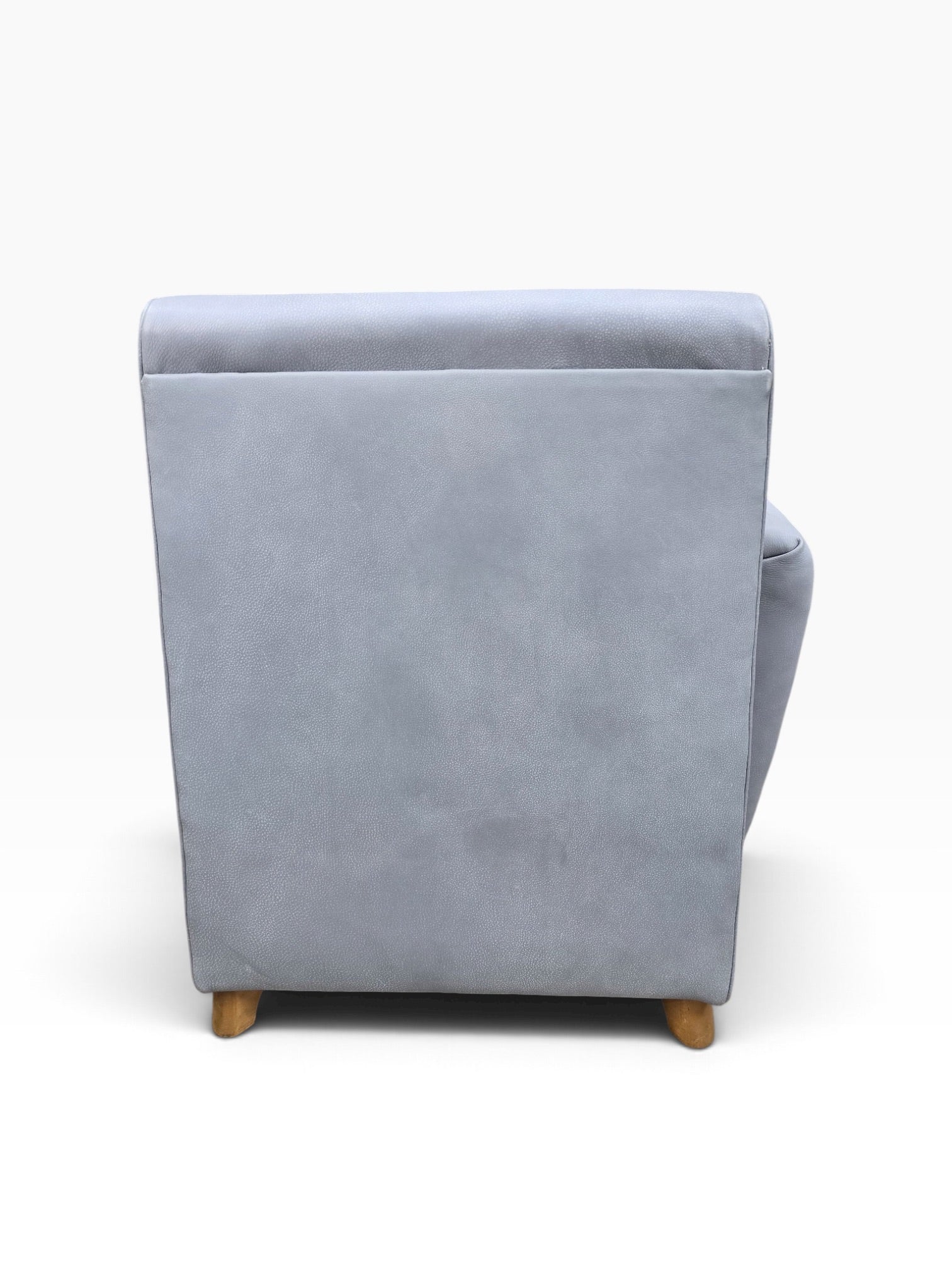 Mid Century Modern Heywood Wakefield Modular Sectional Sofa Newly Reupholstered in Powder Blue Holly Hunt Leather
