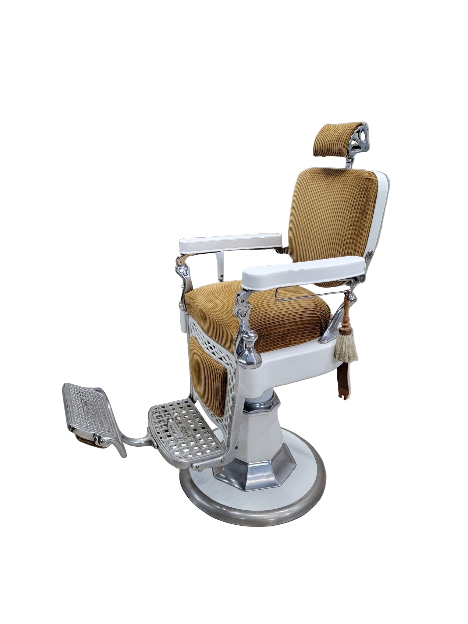 Antique Emil J. Paidar Adjustable Barber Chair with Spring Cushion Headrest