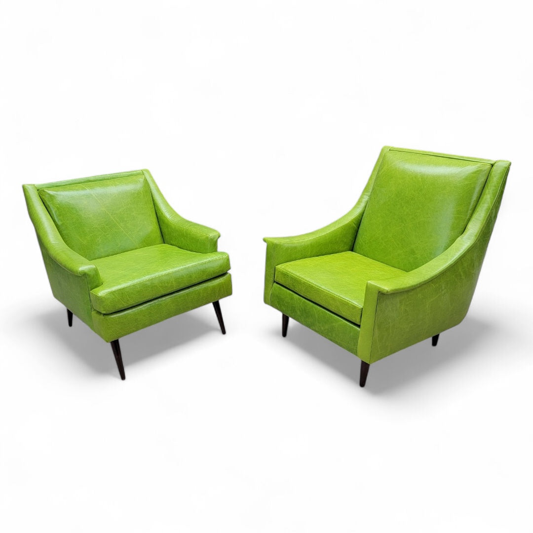 New - Mid Century Modern  Kroehler Club Chairs Newly Custom Upholstered - Set of 2