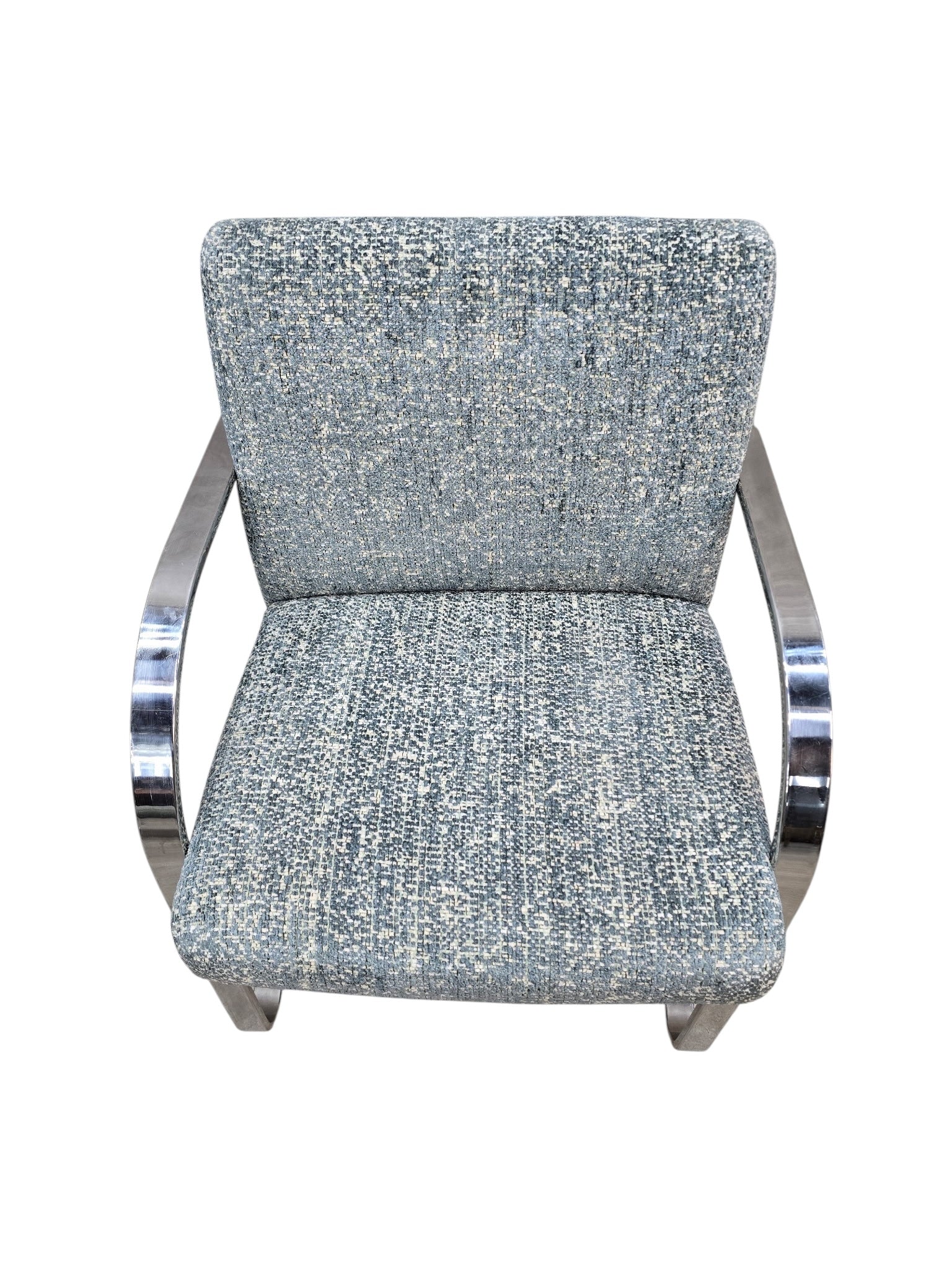 MCM Milo Baughman Chrome Chair and Ottoman