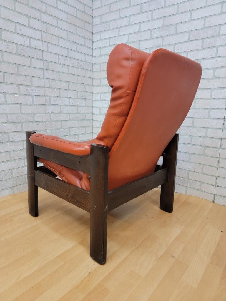 Mid Century Danish Modern Ekornes Teak and Leather “Amigo” Three Seat Sofa, “Stressless” Reclining Chair, Lounge Chair and Ottoman - 4 Piece Set